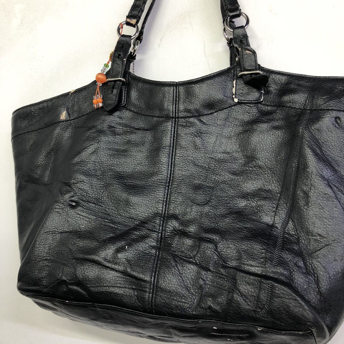 Coach Vintage Coach Pebbled Leather Black Tote Travel Bag Size ONE SIZE - 12 Thumbnail