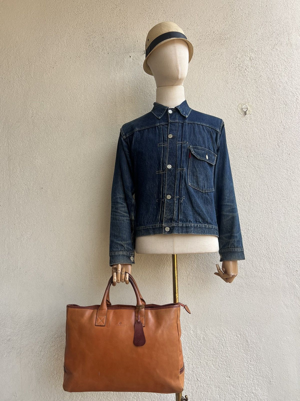 Leather Deux Moncx Artisan Made Japan Distress Patina Leather Bag Size ONE SIZE - 1 Thumbnail
