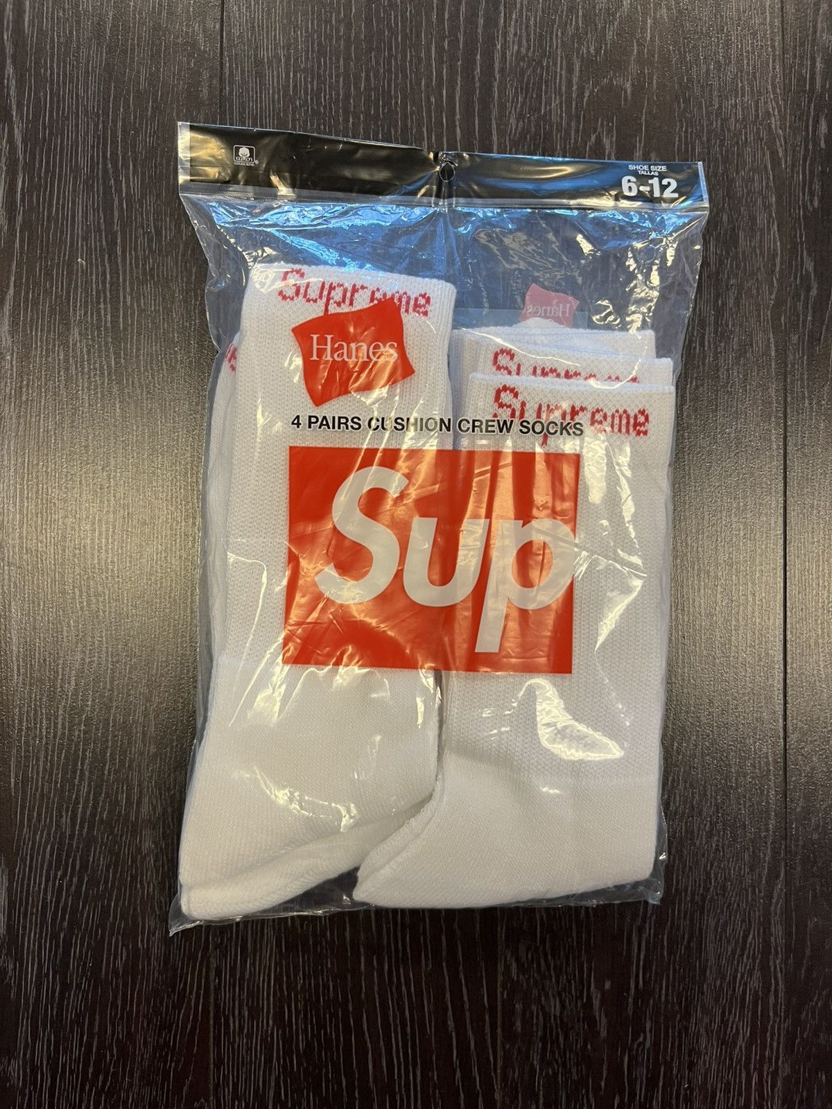Hanes × Supreme Supreme Hanes Crew Socks 4 Pack White Size ONE SIZE - 1 Thumbnail