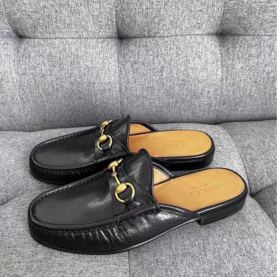 Gucci Gucci Black Leather Horsebit Loafers Slip-On Mule Shoes Size Size US 8.5 / IT 38.5 - 1 Thumbnail