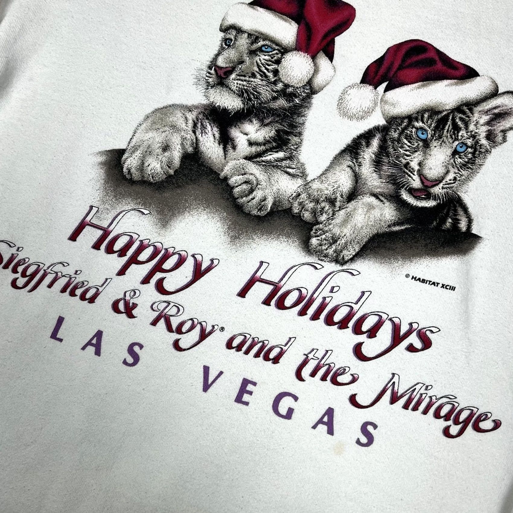 Vintage VINTAGE Siegfried & Roy Sweatshirt Las Vegas White Tiger Christmas Crew Neck Pullover L Men Large White Tigers Graphic Print Size US L / EU 52-54 / 3 - 4 Thumbnail