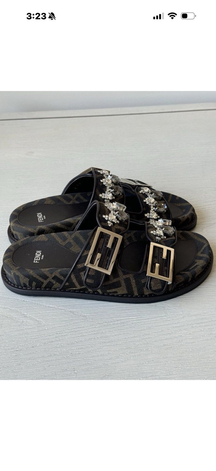 Fendi Fendi Crystal Ff Fabric Slides size 37 Size US 6.5 / IT 36.5 - 5 Thumbnail