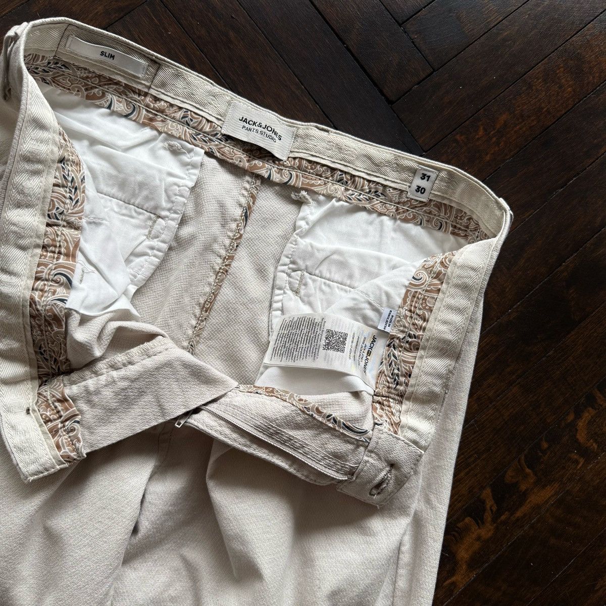 Jack & Jones Jack & Jones Mens Beige Cream Chino Trousers Pants Size US 31 - 10 Thumbnail