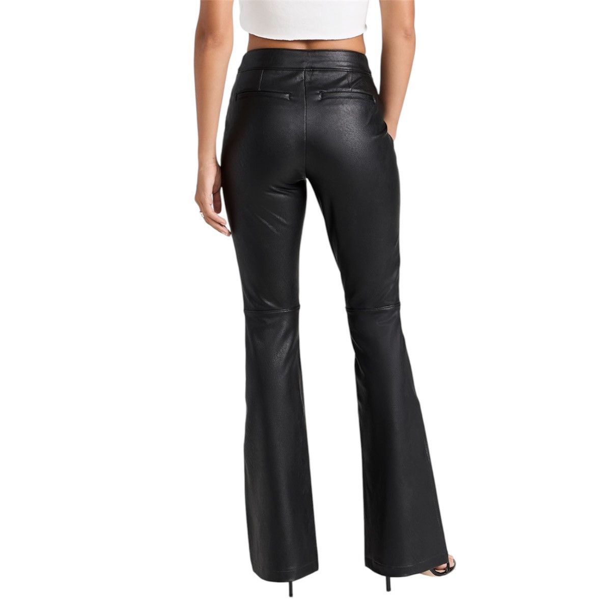 Spanx Spanx Leather Like Women Flared Black Pants Sz S Size 28" / US 6 / IT 42 - 2 Thumbnail