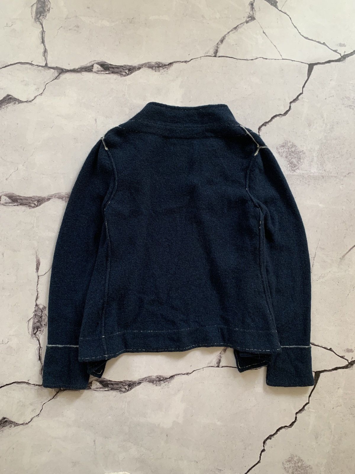 Yohji Yamamoto Rare Y's Yohji Yamamoto Wool Knit Cardigan Navy Blue Size M / US 6-8 / IT 42-44 - 6 Thumbnail