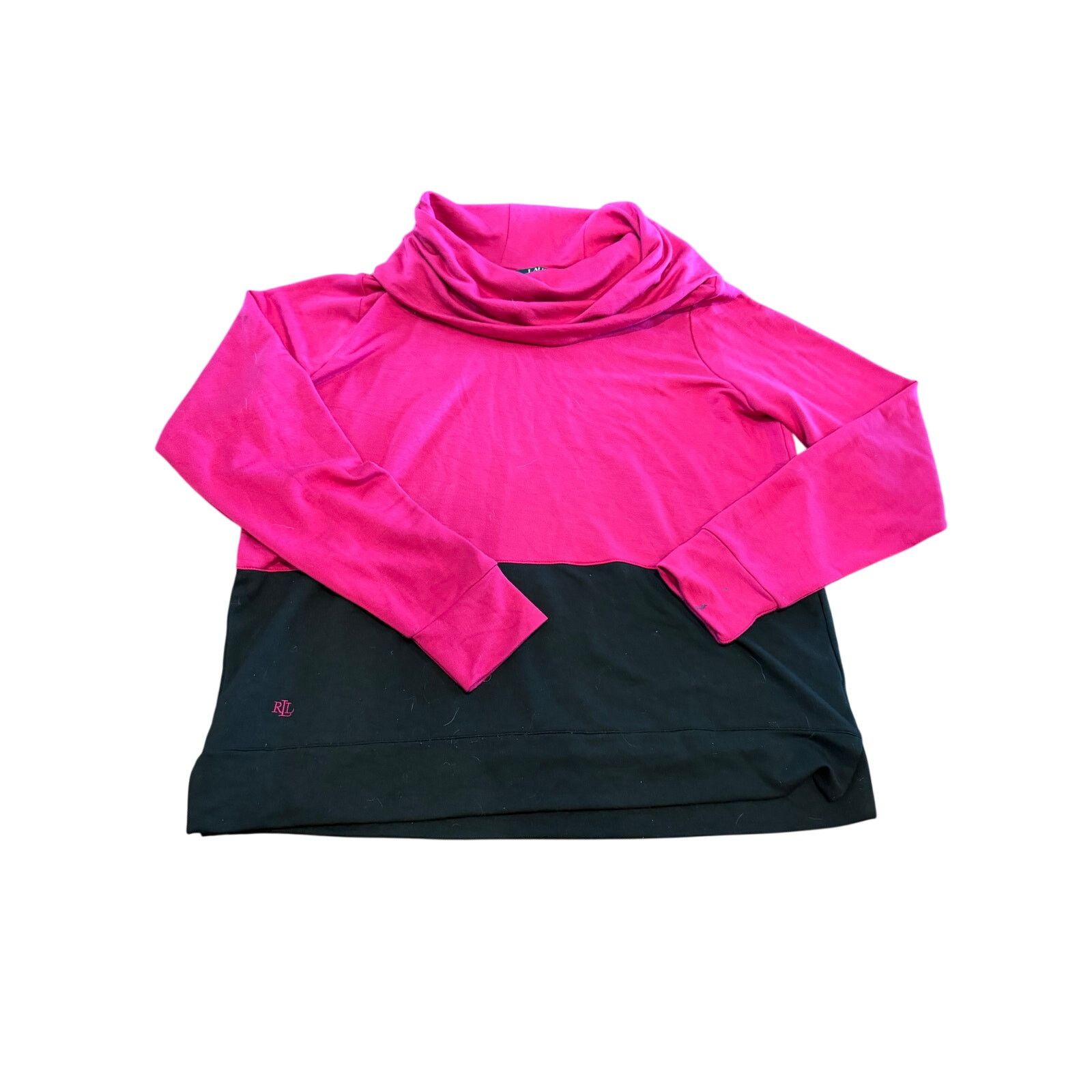 Ralph Lauren Ralph Lauren color block cowl neck pullover womens large Size L / US 10 / IT 46 - 1 Thumbnail