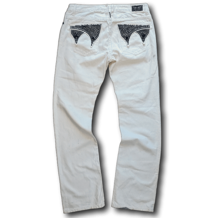 Robins Jeans RARE 36 x 33 ROBINS JEANS WHITE DOUBLE FLAP DUAL WING Grailed