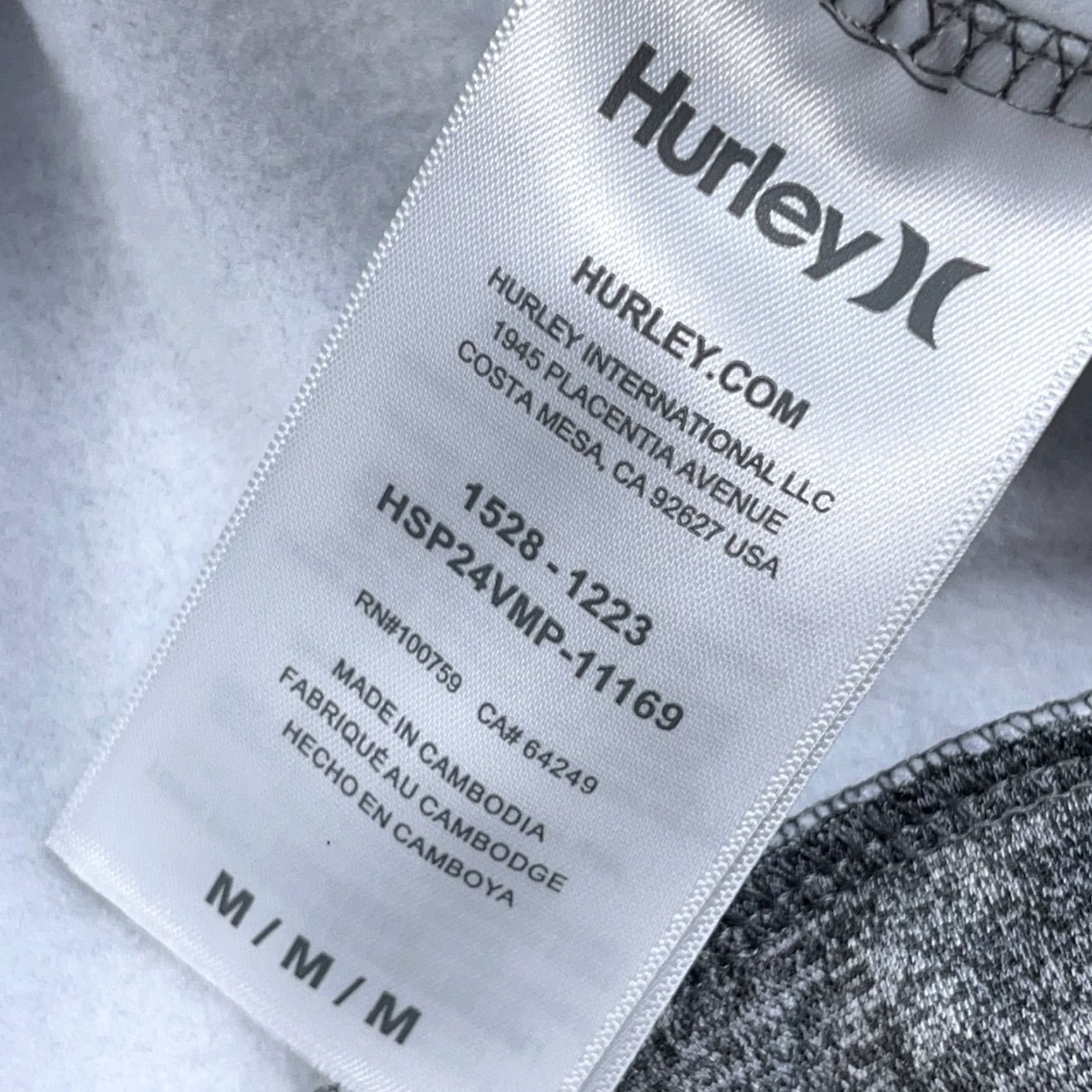 Hurley Hurley Sweatshirt Men Medium Heather Gray Crewneck Pullover Logo Graphic Print Pocket Hooded Full Zip Mens Size US M / EU 48-50 / 2 - 4 Thumbnail