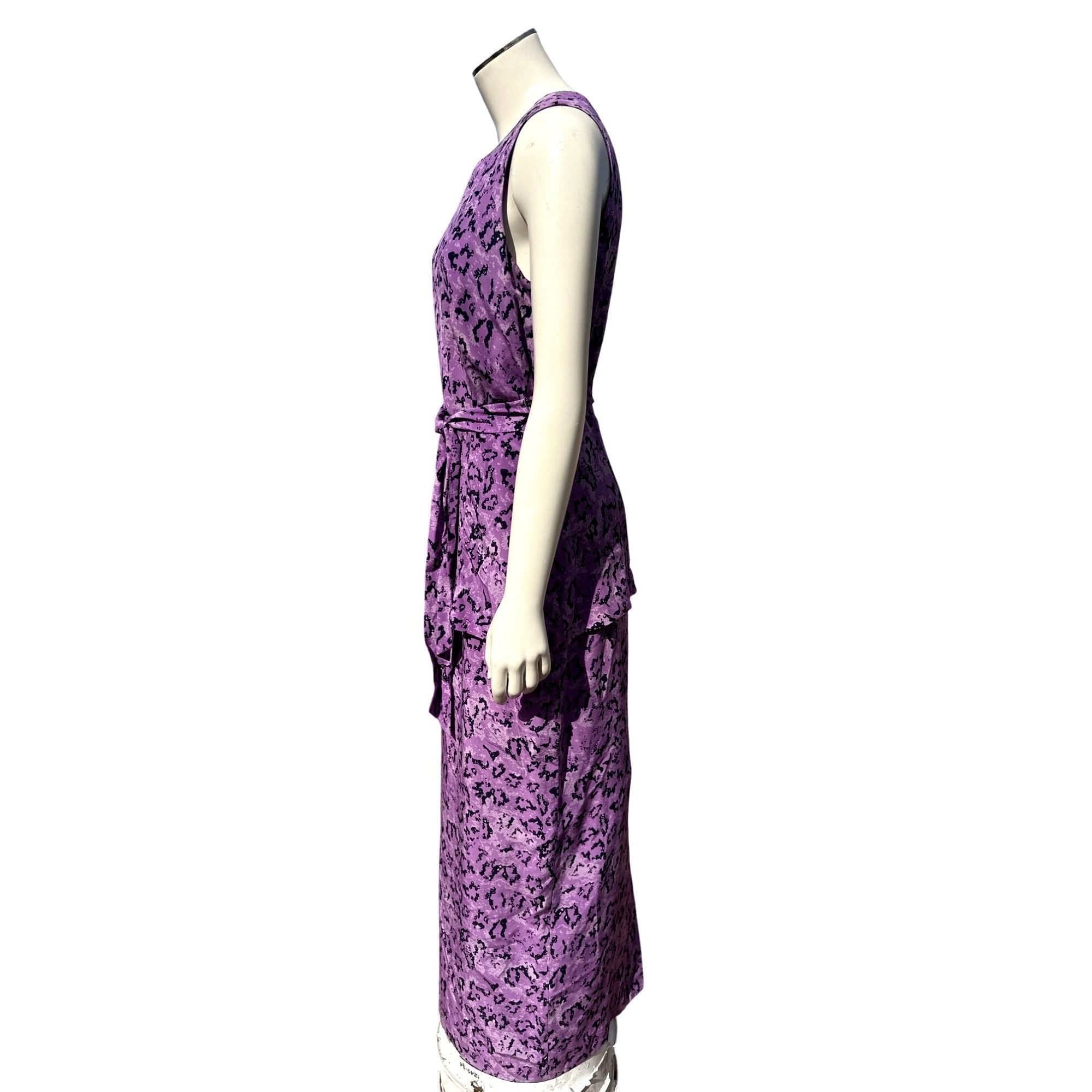 Other All Silk Vintage Dress by Spencer Jeremy 8 Purple Abstract P Size M / US 6-8 / IT 42-44 - 3 Thumbnail