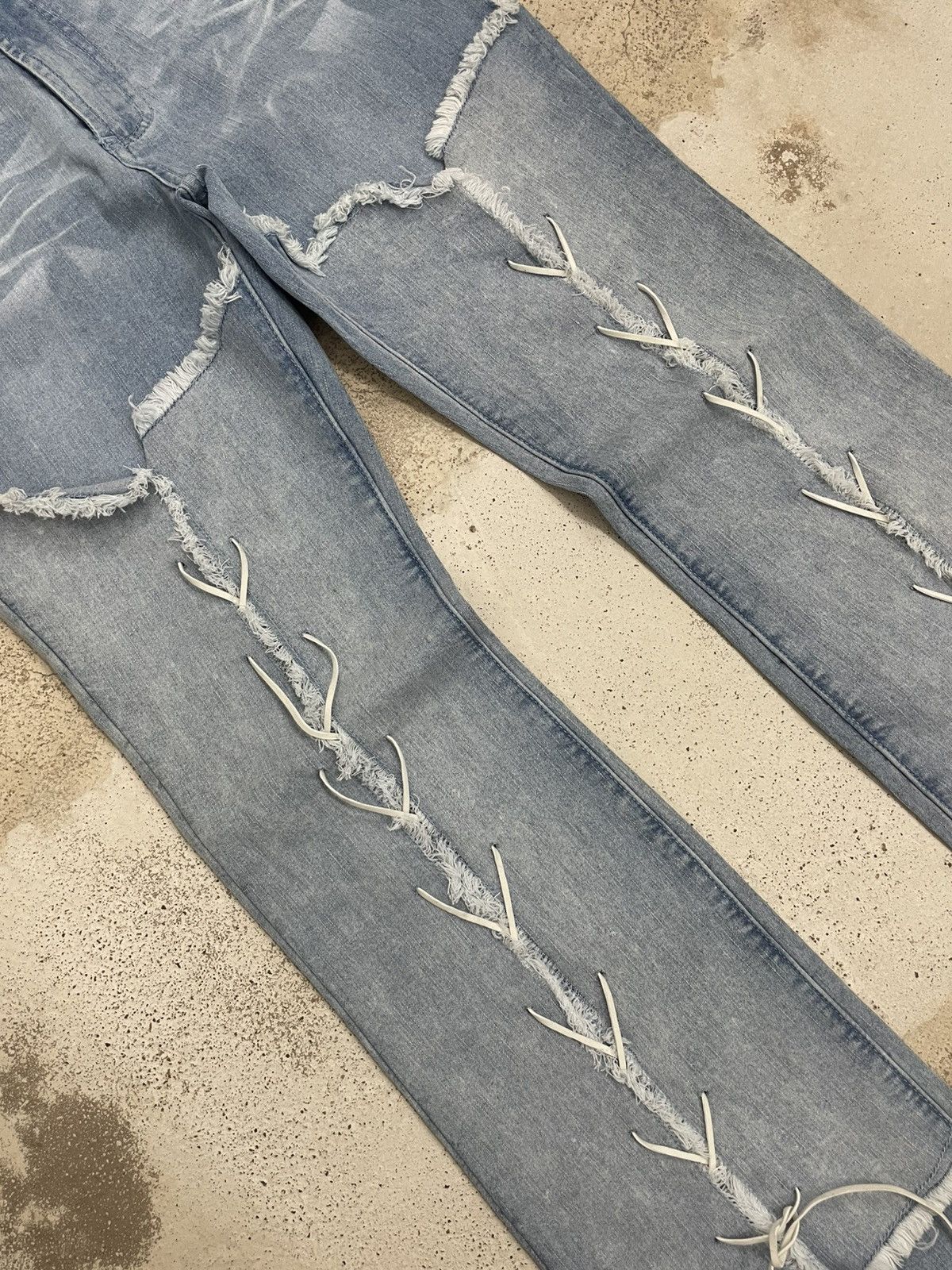 Other JB Tornado Mart Lace Style Stretch Denim Pants Size 25" / US 0 / IT 36 - 5 Thumbnail