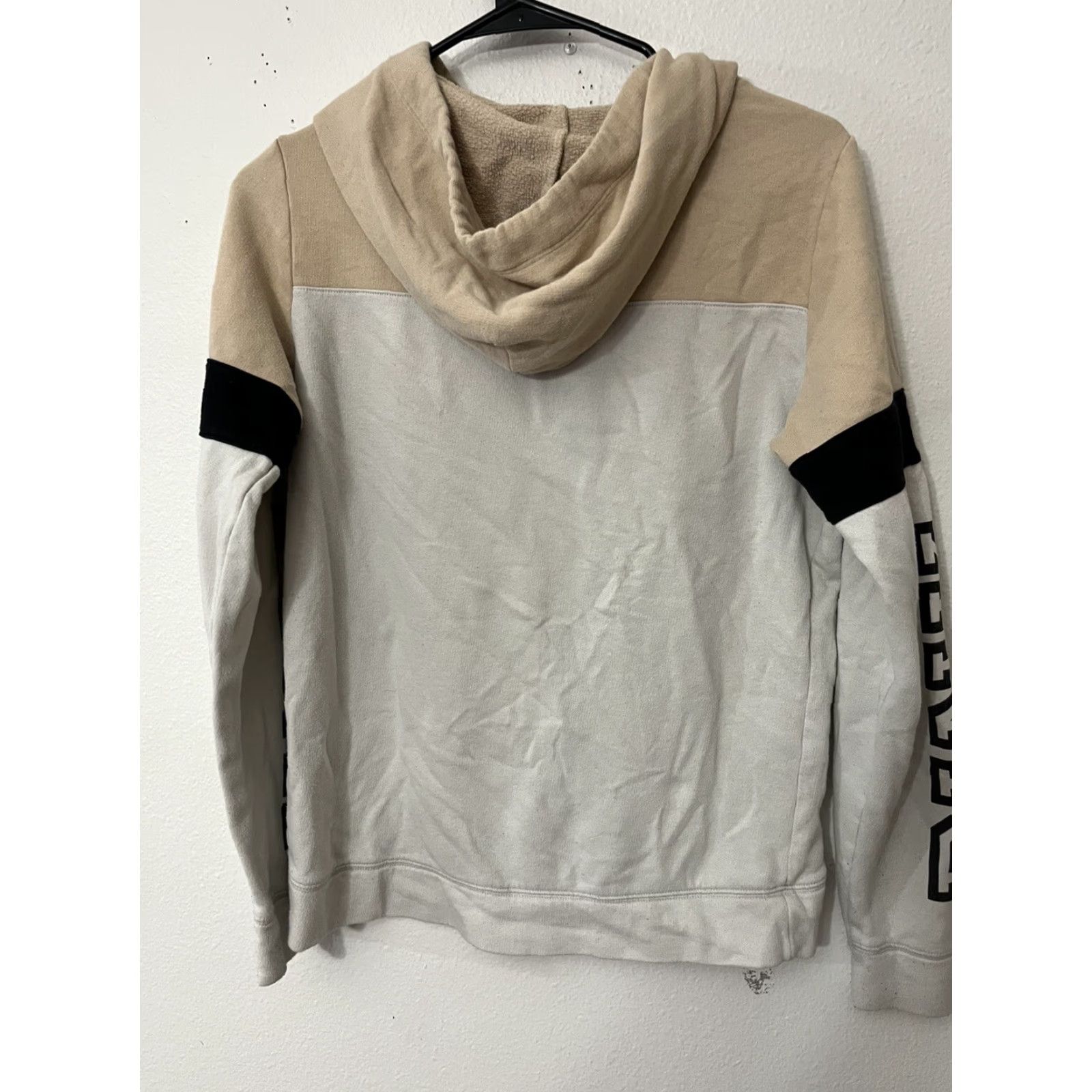 Pinko PINK Victoria’s Secret Y2K Sweats Logo Hoodie XS Top Beige White White Colorbloc Size XS / US 0-2 / IT 36-38 - 5 Thumbnail