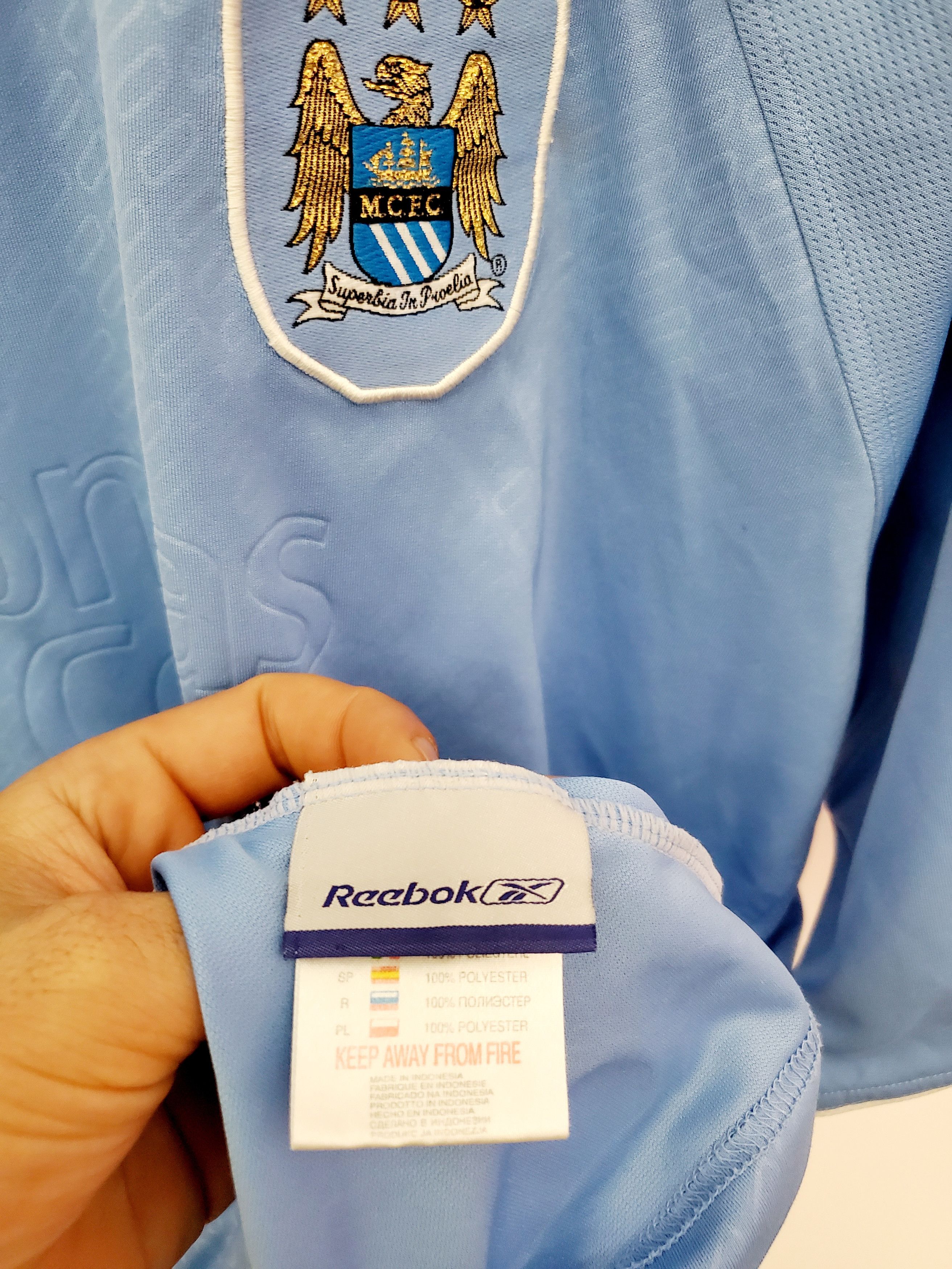 Reebok × Vintage Vintage REEBOK MANCHESTER CITY 2005 HOME JERSEY size Xl Size US XL / EU 56 / 4 - 6 Thumbnail