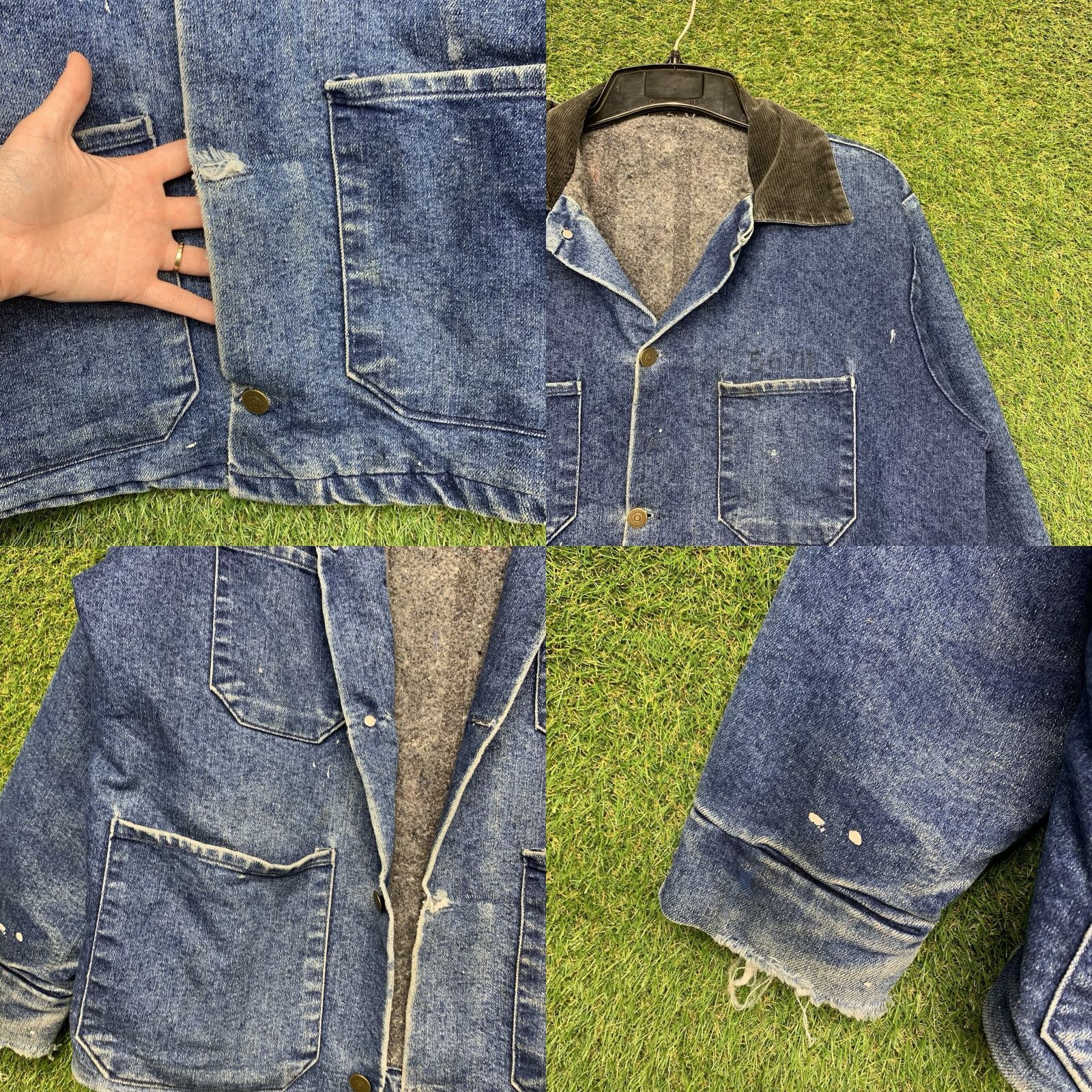 Sears VINTAGE Denim Chore Jacket Mens XL Blue Wool Lined 60s Sears Workwear USA Theme 1960s Gift Sized XL Mens Size US XL / EU 56 / 4 - 8 Thumbnail