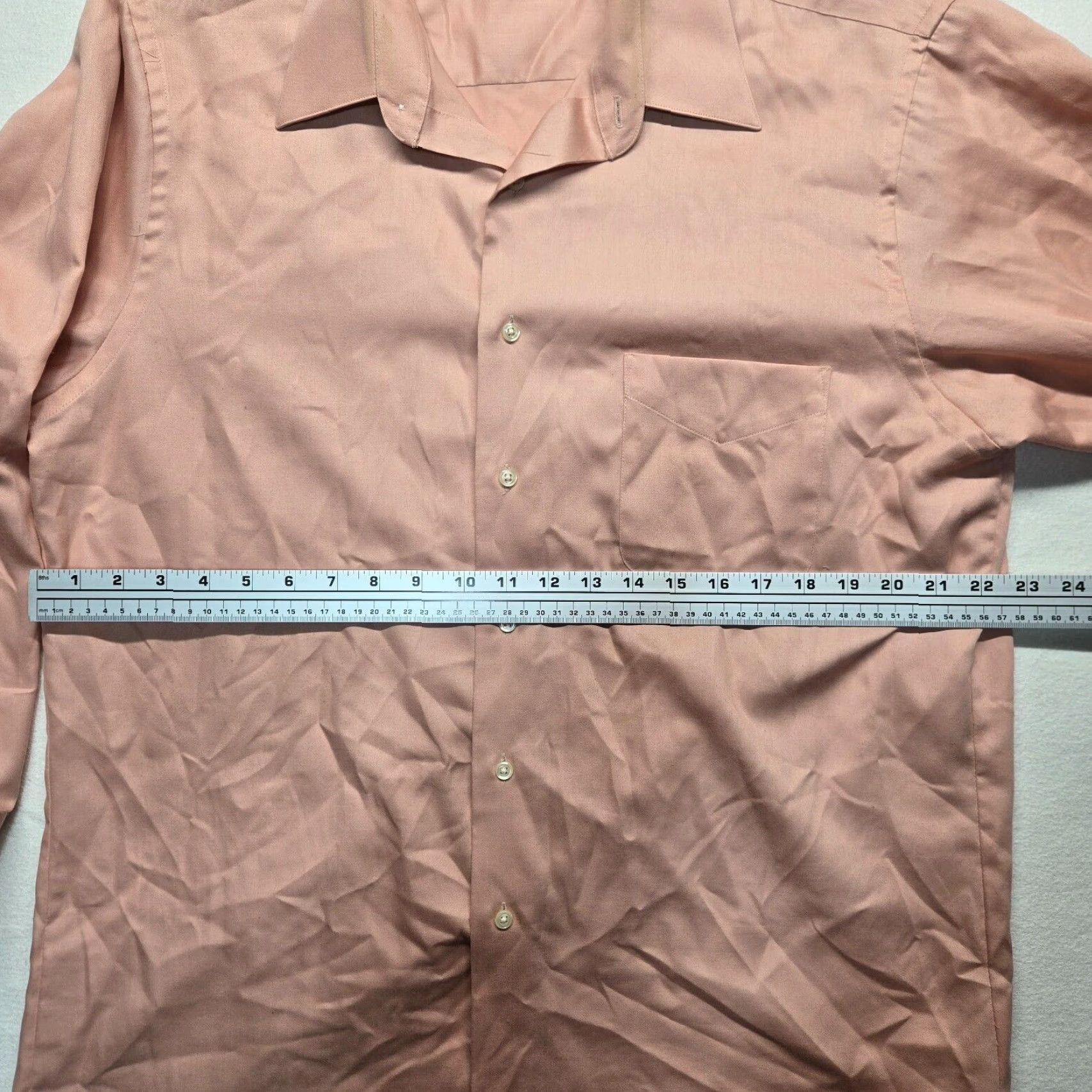 Geoffrey Beene Geoffrey Beene Sateen Button Up Shirt Long Sleeve Men's L Large 16-34/35 Pink Cotton Polyester Dress Shirt Shirt Mens Large Pink 90s? Size 42R - 3 Thumbnail