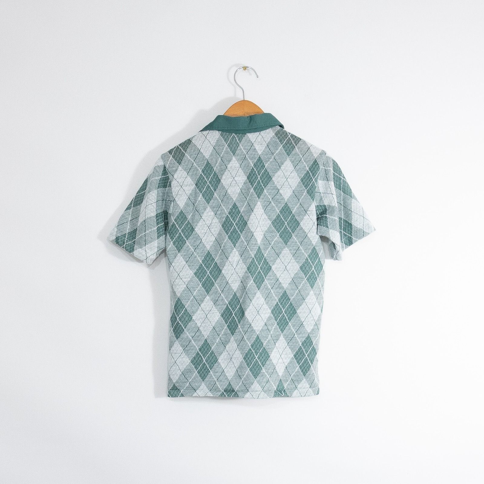 Vintage Vintage Disco Collar Polo Shirt Small Argyle Diamond Pattern Size US S / EU 44-46 / 1 - 5 Thumbnail