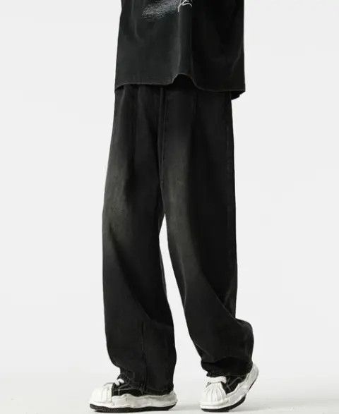 Japanese Brand American retro black loose straight wide-leg jeans Size US 32 / EU 48 - 2 Thumbnail