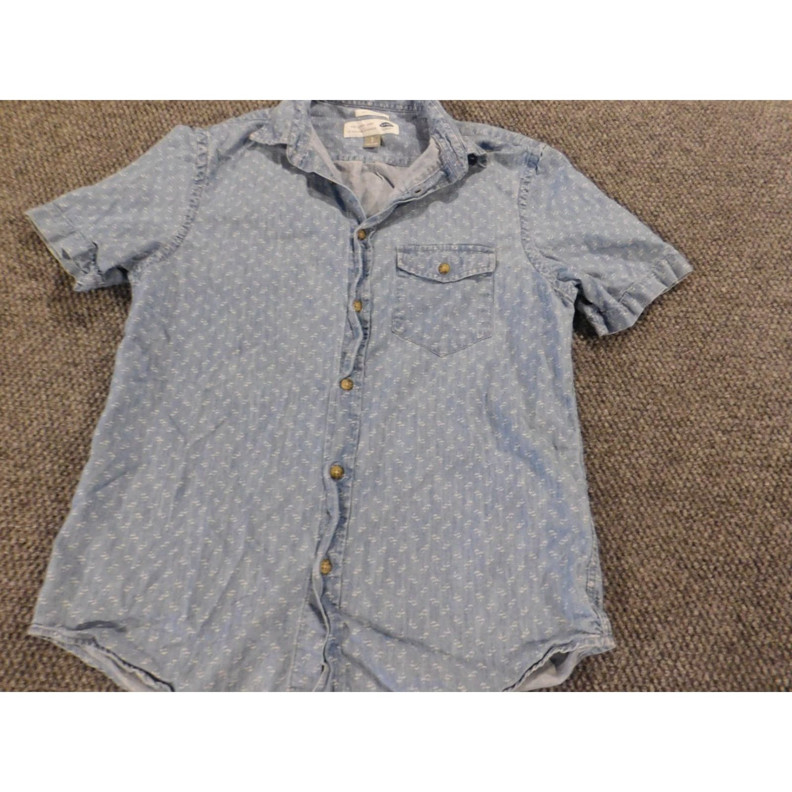 Old Navy Old Navy Shirt Mens Small Blue Button-Down Slim Knit Cotton Pocketed Short Sleeve Size US S / EU 44-46 / 1 - 3 Thumbnail