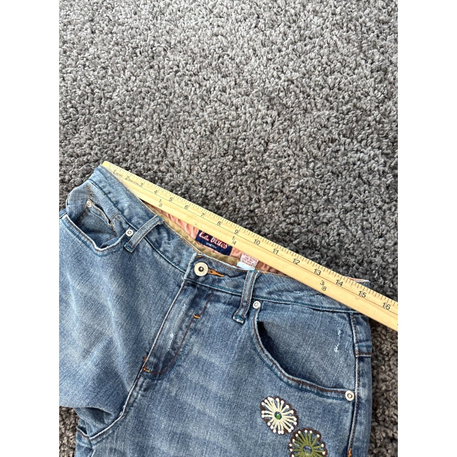 Express VINTAGE Express Jeans Womens Wide-Leg 32x31 Light Wash Denim Baggy Boot Stove Pipe Blue Womens Mens Size 24" / US 00 / IT 34 - 4 Thumbnail