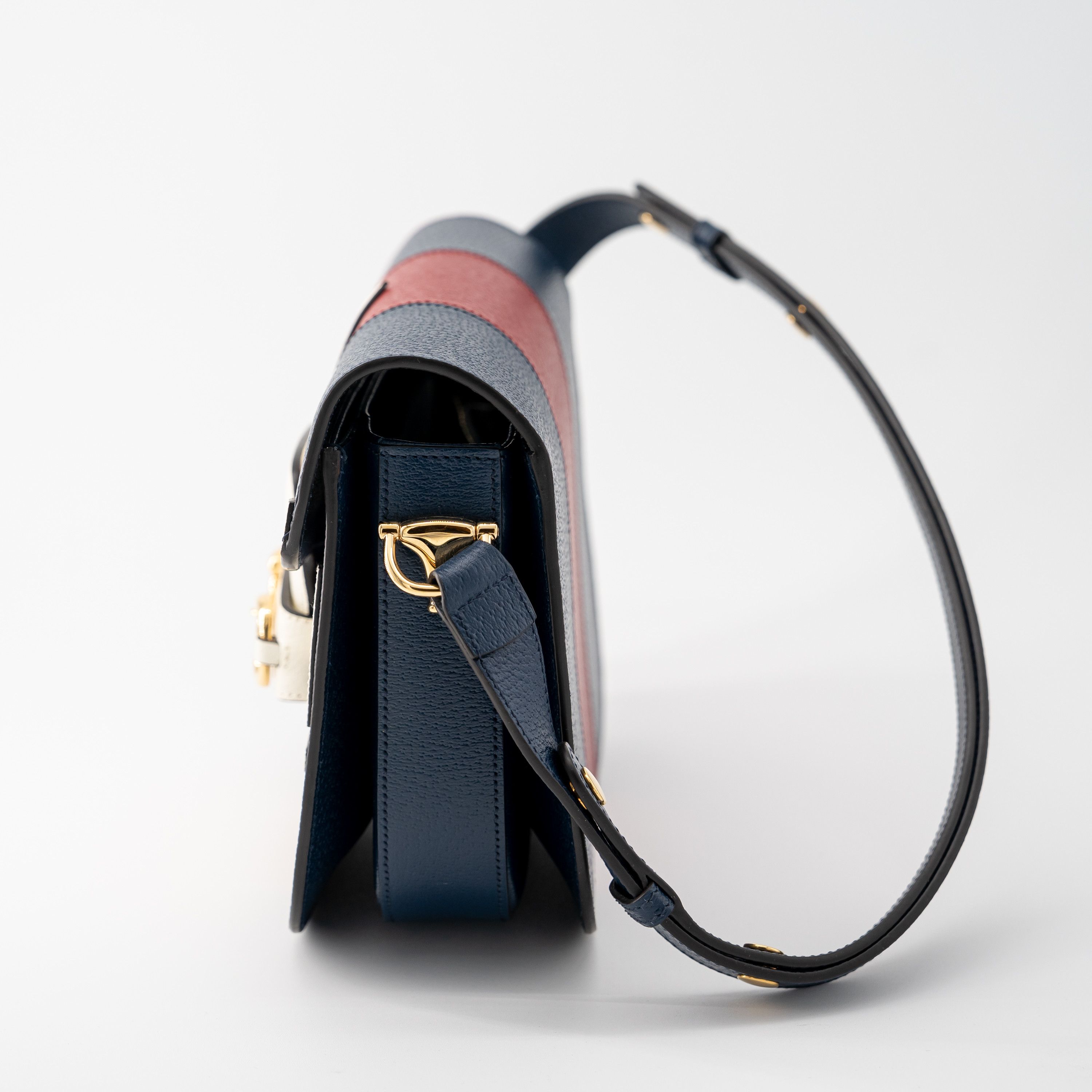 Gucci Gucci adidas Horsebit 1955 Bag Blue Red Leather Trefoil Size ONE SIZE - 4 Thumbnail