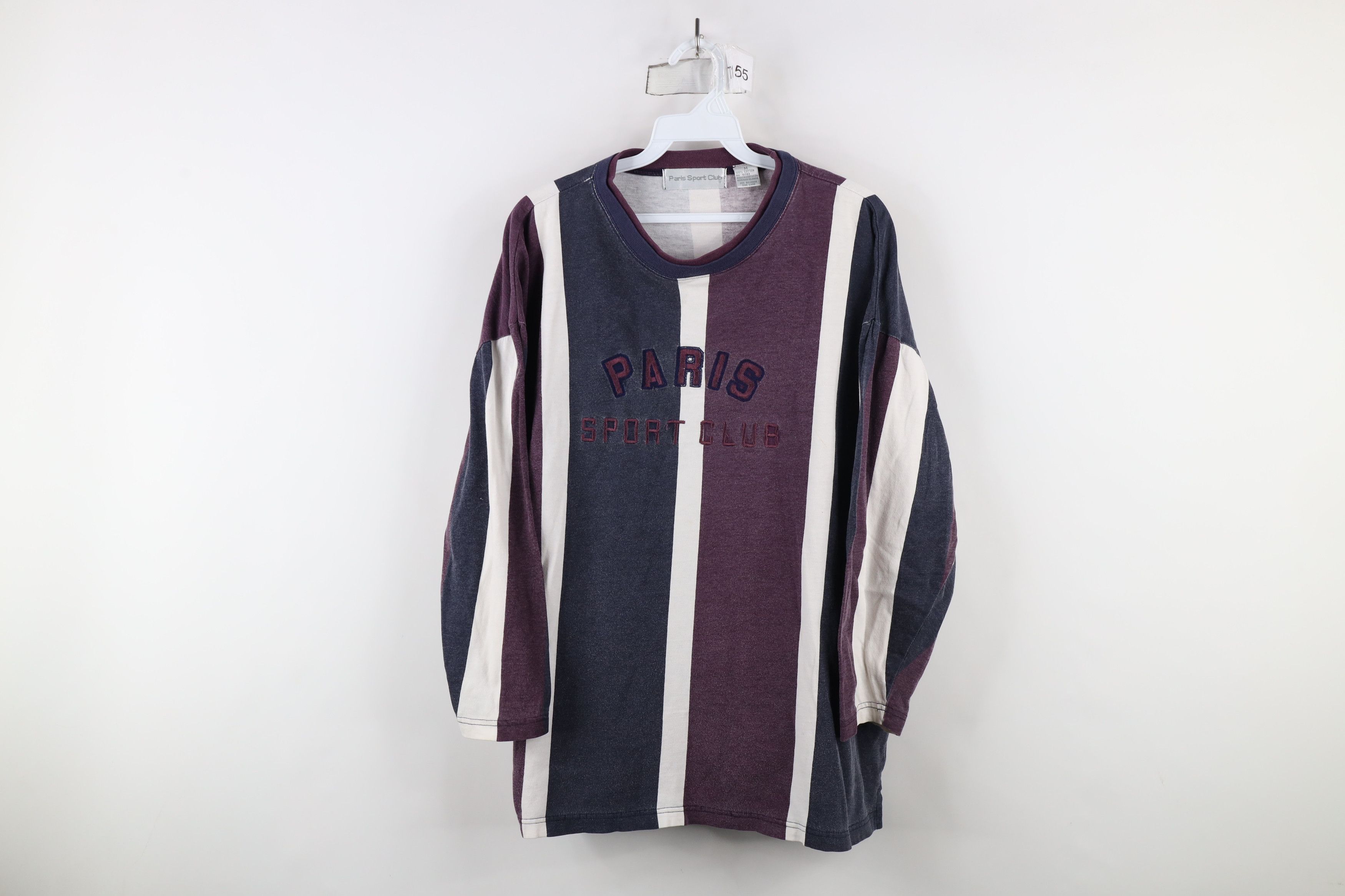 Vintage Vintage 90s Streetwear Paris Sport Club 3/4 Sleeve T-Shirt Size US M / EU 48-50 / 2 - 1 Thumbnail