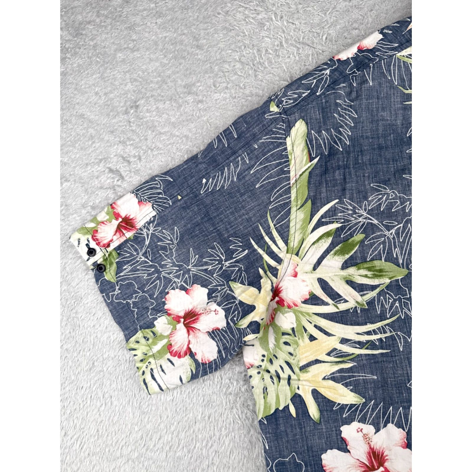 Cubavera Cubavera Shirt Men 2XL Floral Bird Of Paradise Button Hawaiian 100% Cotton Casual Travel Aloha Beach Resort Pattern Short Sleeve Blue Size US XXL / EU 58 / 5 - 3 Thumbnail