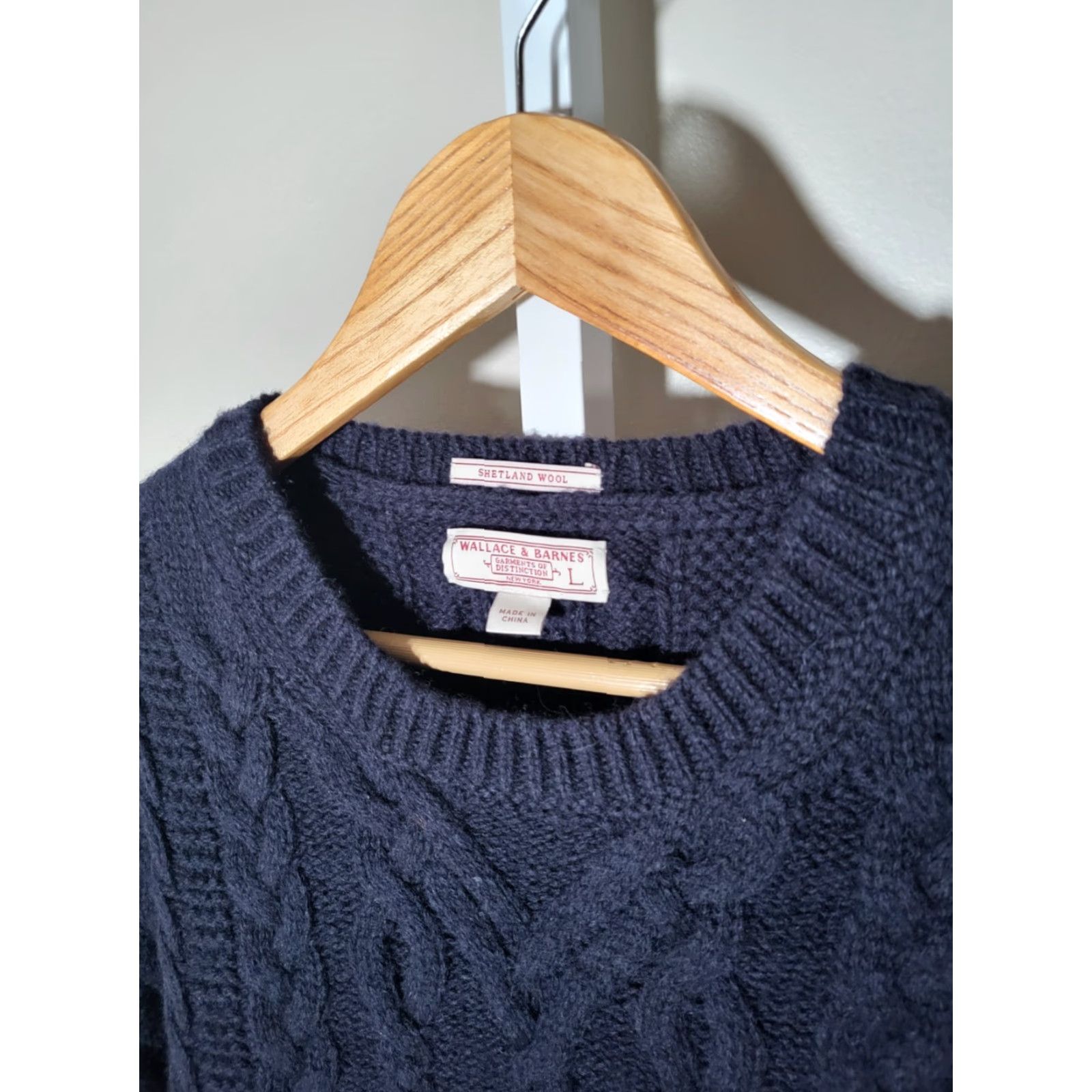 J.Crew VINTAGE J. Crew Wallace & Barnes Shetland Wool Chunky Fisherman Sweater Sz L Navy Blue Size US L / EU 52-54 / 3 - 2 Thumbnail