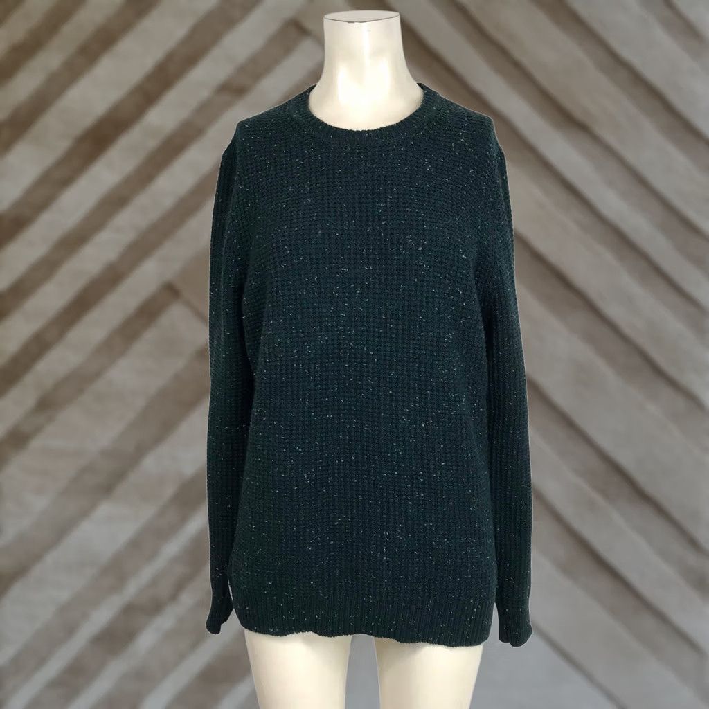 Vintage Jetty Dark Green Speckled Knit Sweater Crew Neck Long Sleeve Casual Mens S Size US S / EU 44-46 / 1 - 1 Thumbnail