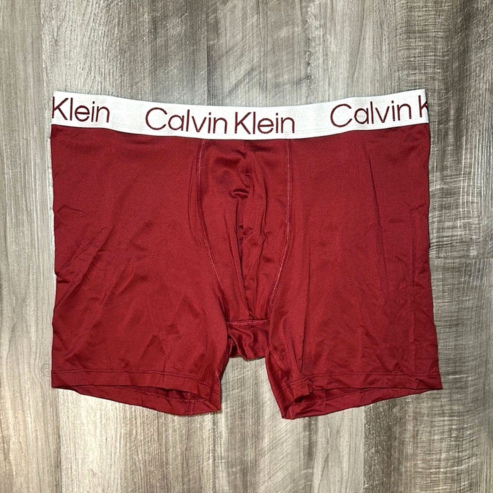 Calvin Klein Calvin Klein Boxer Brief Mens Underwear L Regular Red microfiber Size 42R - 2 Thumbnail