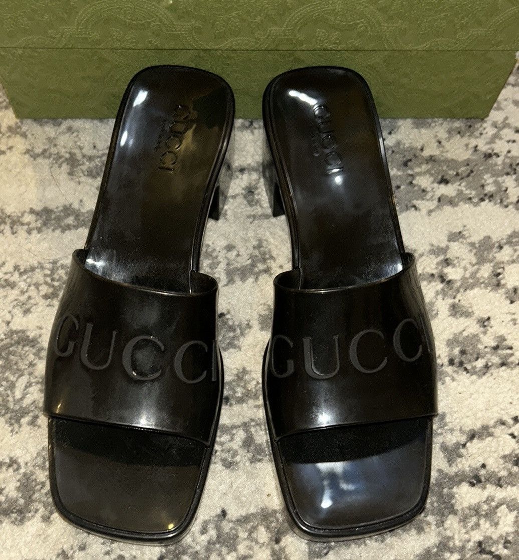 Gucci Gucci 60mm Rubber Logo Sandal Slipper Size US 9 / IT 39 - 4 Thumbnail