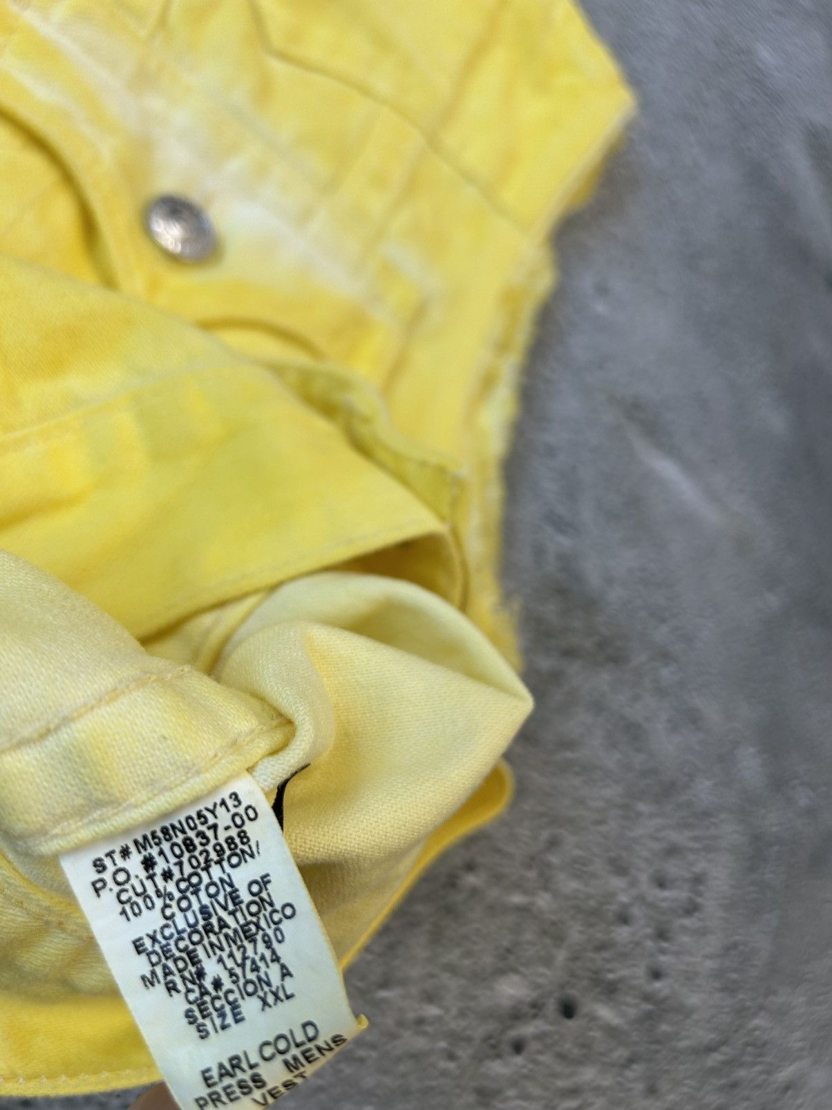 True Religion × Vintage True Religion denim jacket vest yellow Y2K sleeveless Size US XXL / EU 58 / 5 - 5 Thumbnail