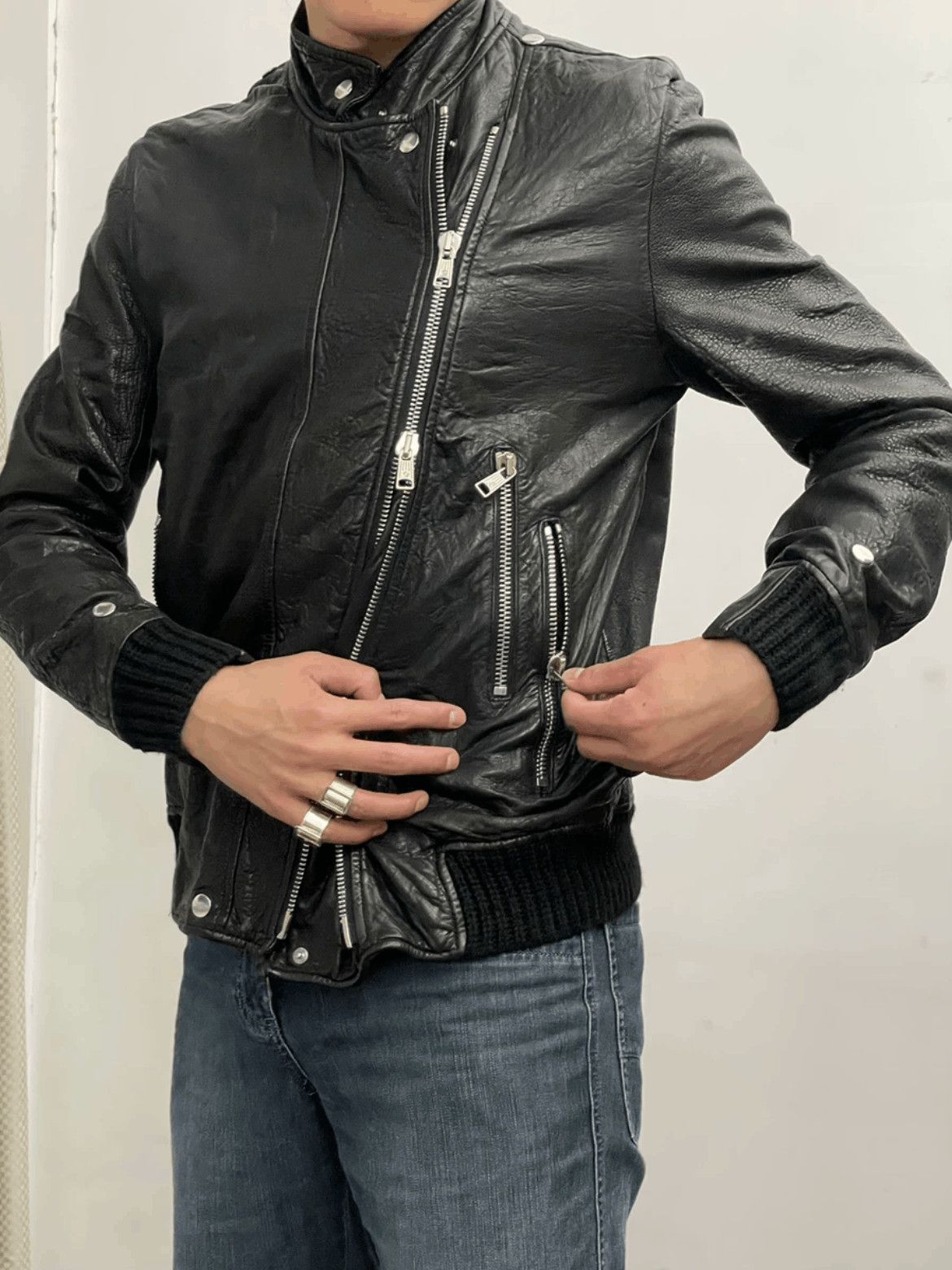 Alexander McQueen S 50 Alexander McQueen 00S Leather Bike Jacket Size US M / EU 48-50 / 2 - 6 Thumbnail