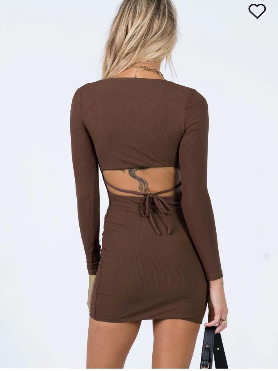 PRINCESS POLLY princess polly brown long sleeve mini dress | Grailed
