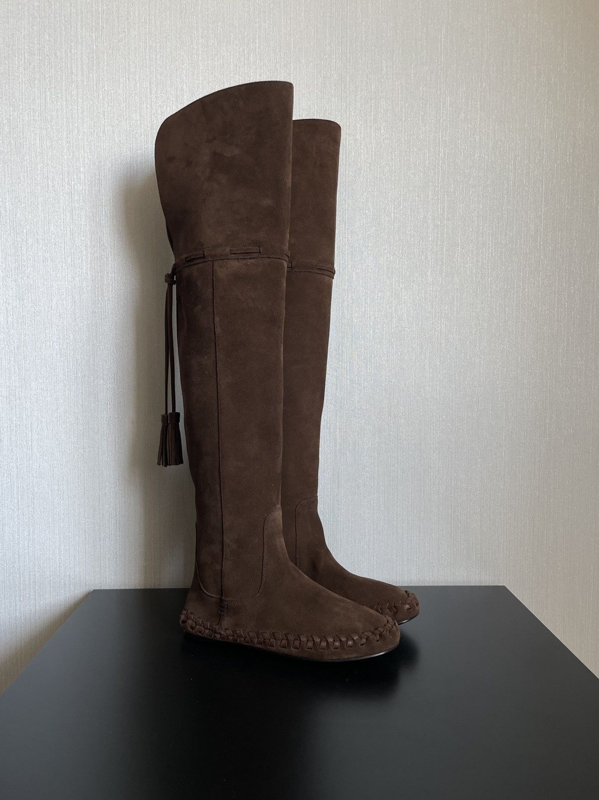 Celine Celine Marlou Suede/Leather over-the-knee Boots in Brown Size US 6 / IT 36 - 2 Thumbnail