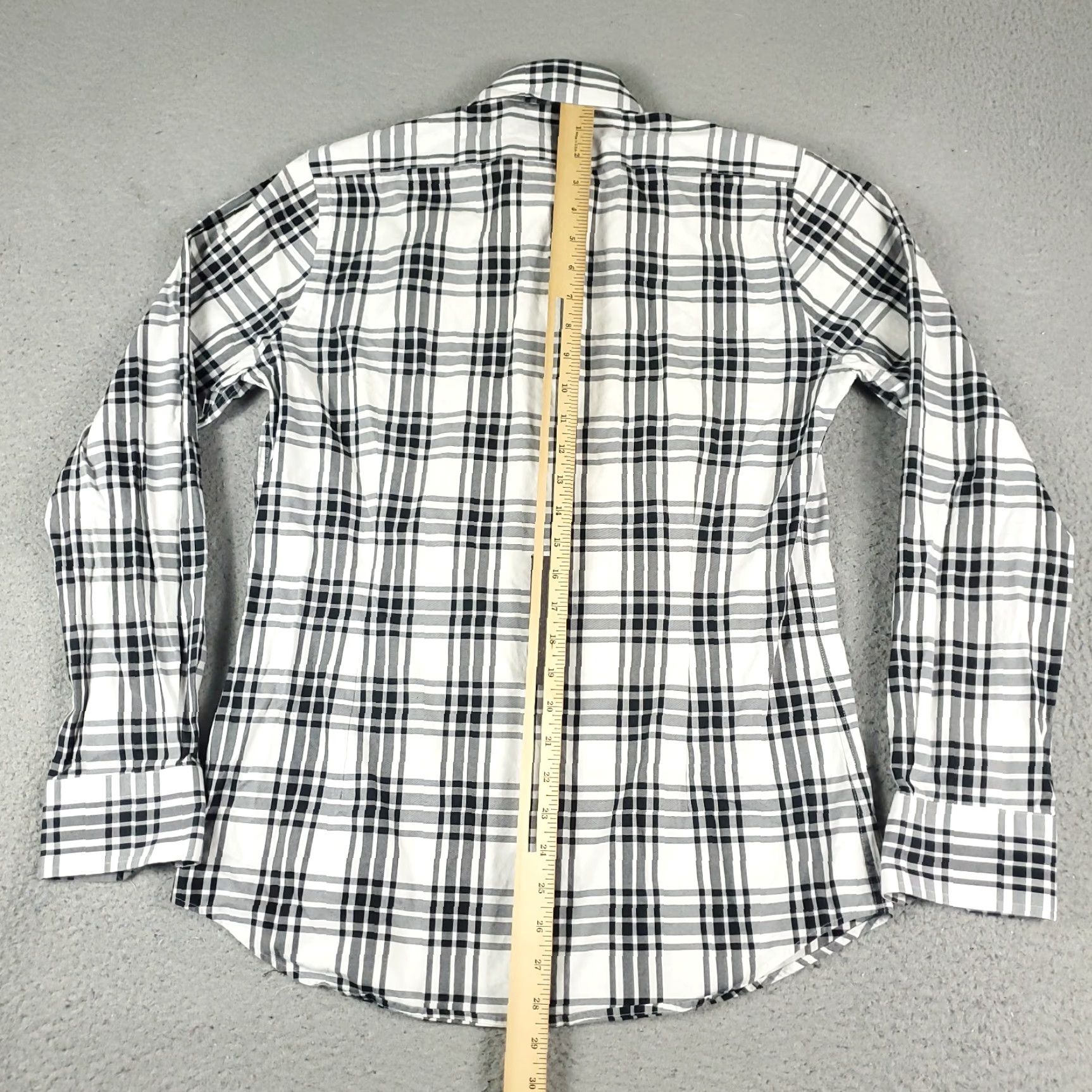 Express VINTAGE EXPRESS Shirt Mens Size Medium Gray Plaid Button-Up Long Sleeve Slim Fit Size US M / EU 48-50 / 2 - 3 Thumbnail