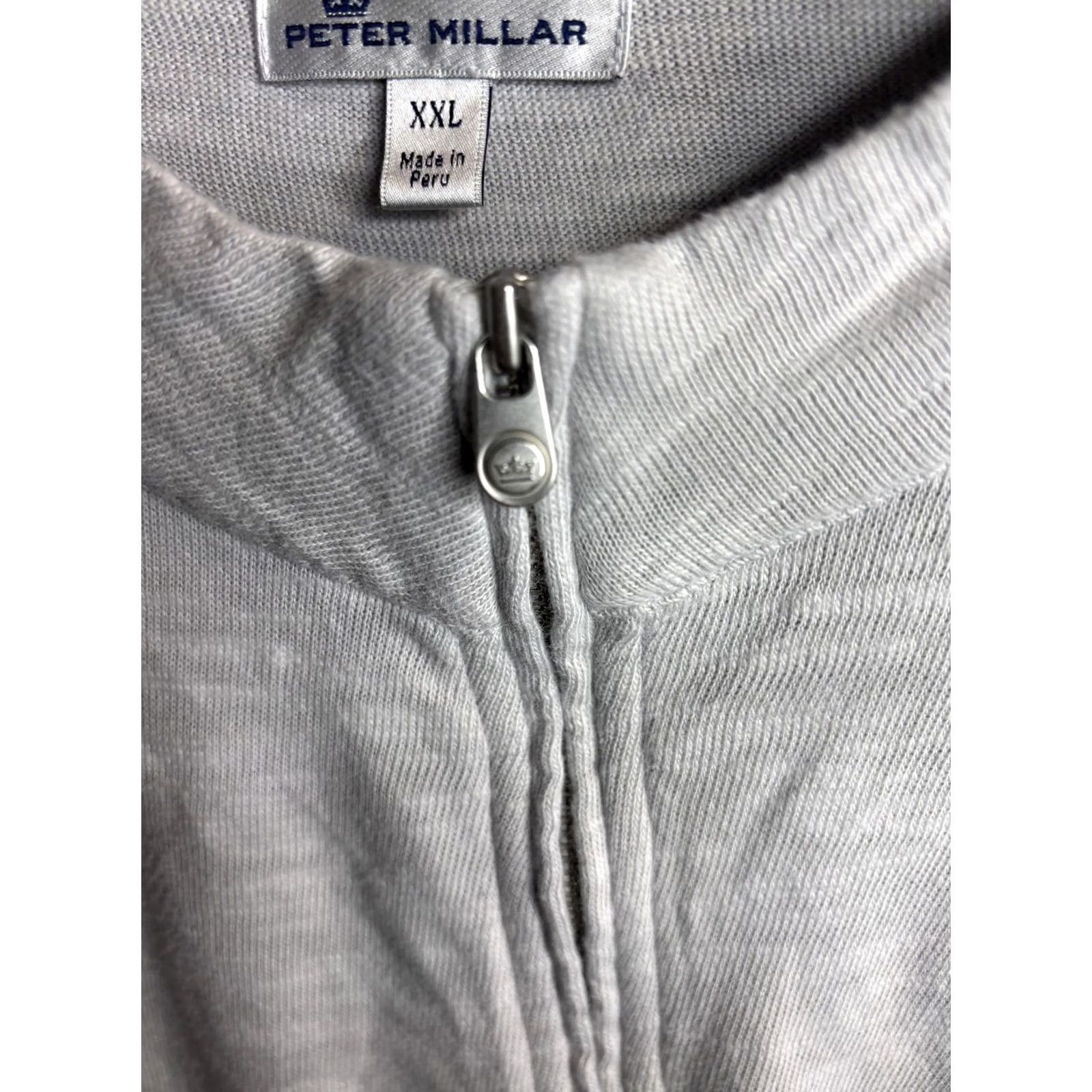 Peter Millar Peter Millar Sweater Mens 2XL Gray 1/4 Zip Mock Neck Lightweight Pullover Knit Long Sleeve Casual Regular Mens Size US XXL / EU 58 / 5 - 4 Thumbnail