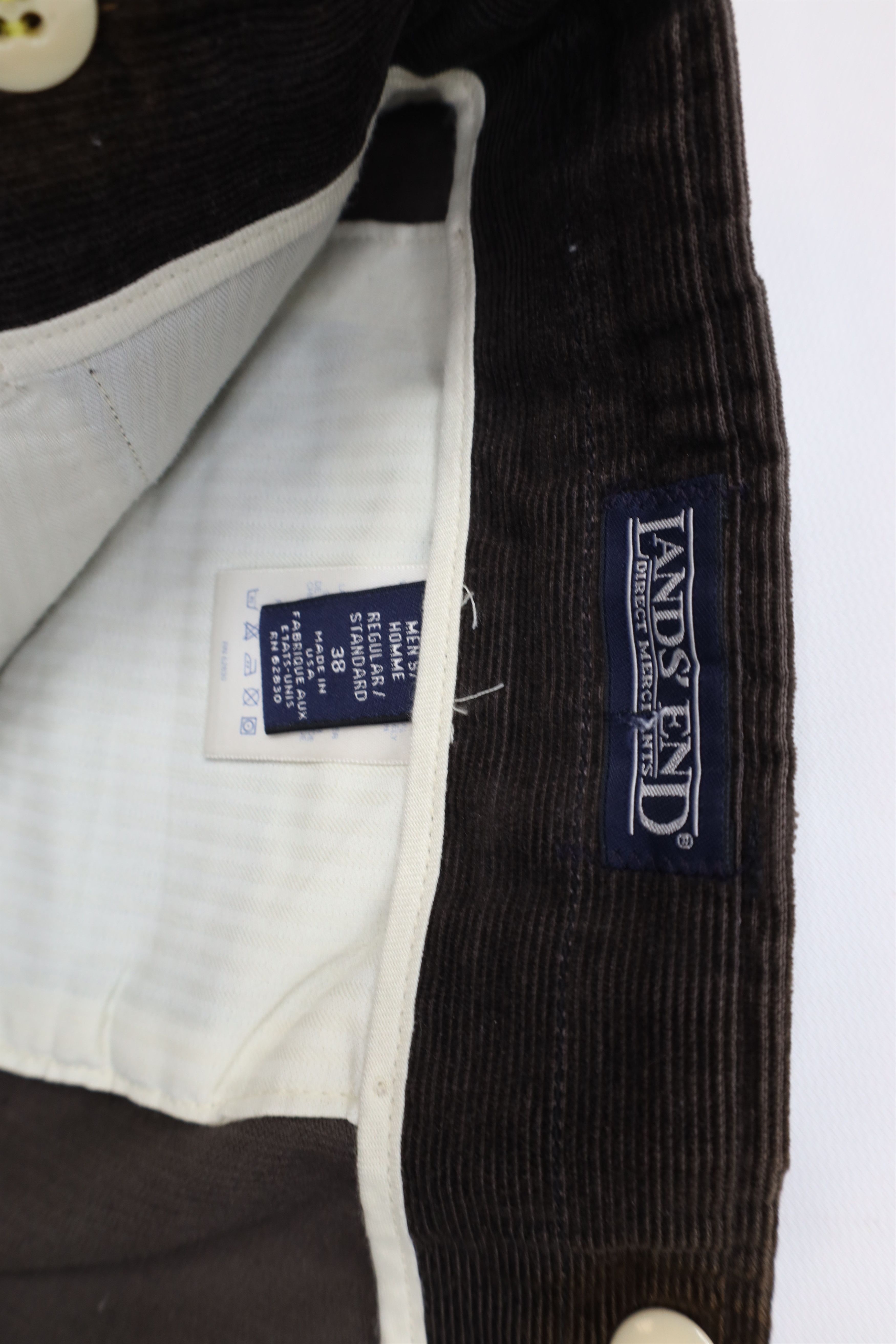 Lands' End Vintage 90s Lands End Wide Leg Corduroy Chino Pants USA Size US 38 / EU 54 - 10 Thumbnail