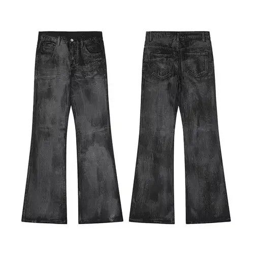Designer × Japanese Brand × Vintage grunge wax paint flared jeans Size US 30 / EU 46 - 3 Thumbnail