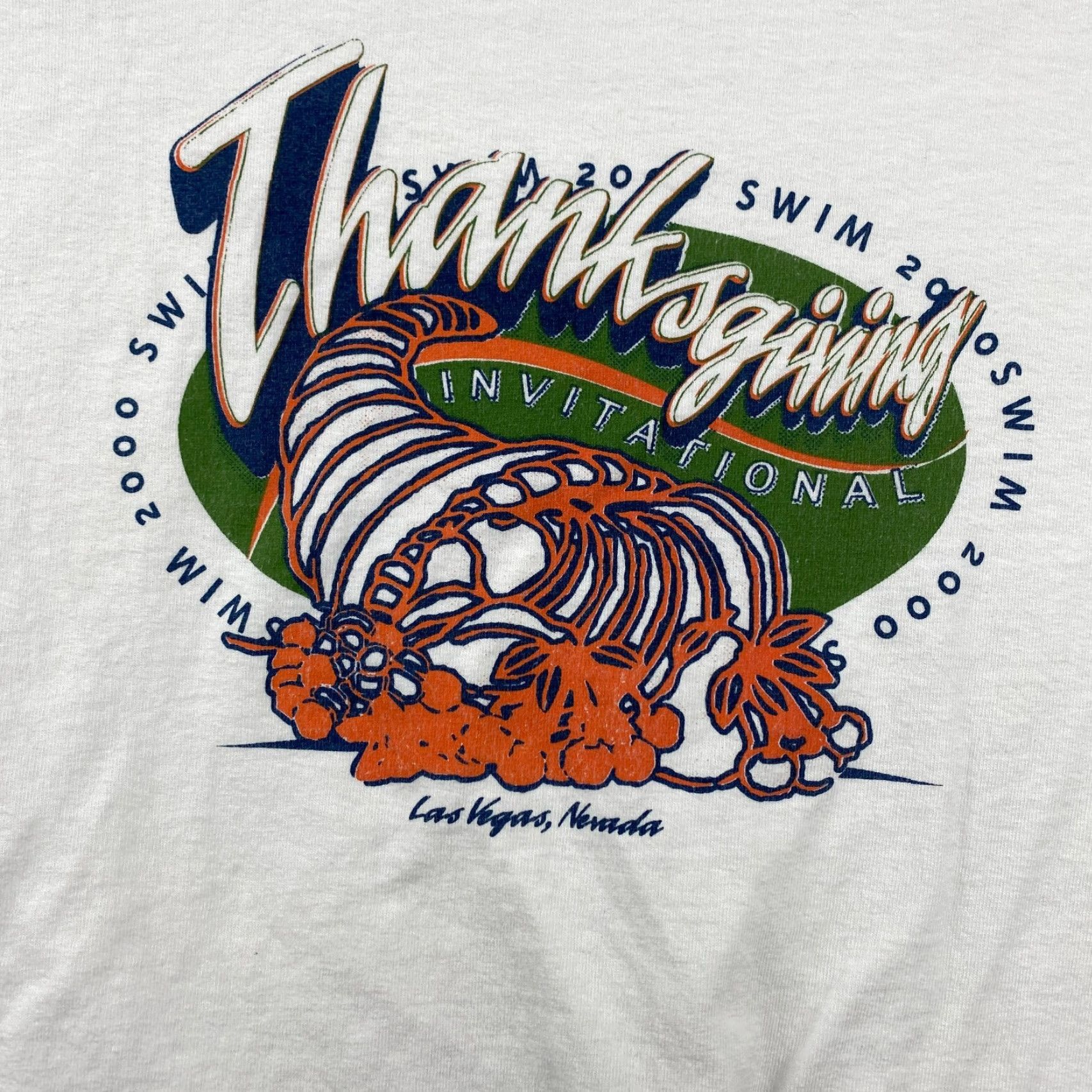 Gildan VTG Y2K Las Vegas Thanksgiving Swim Invitational Shirt Mens Large Double-Sided Gildan Ultra Cotton Multicolor Long Sleeve Crew Neck T-Shirt Size US L / EU 52-54 / 3 - 5 Thumbnail