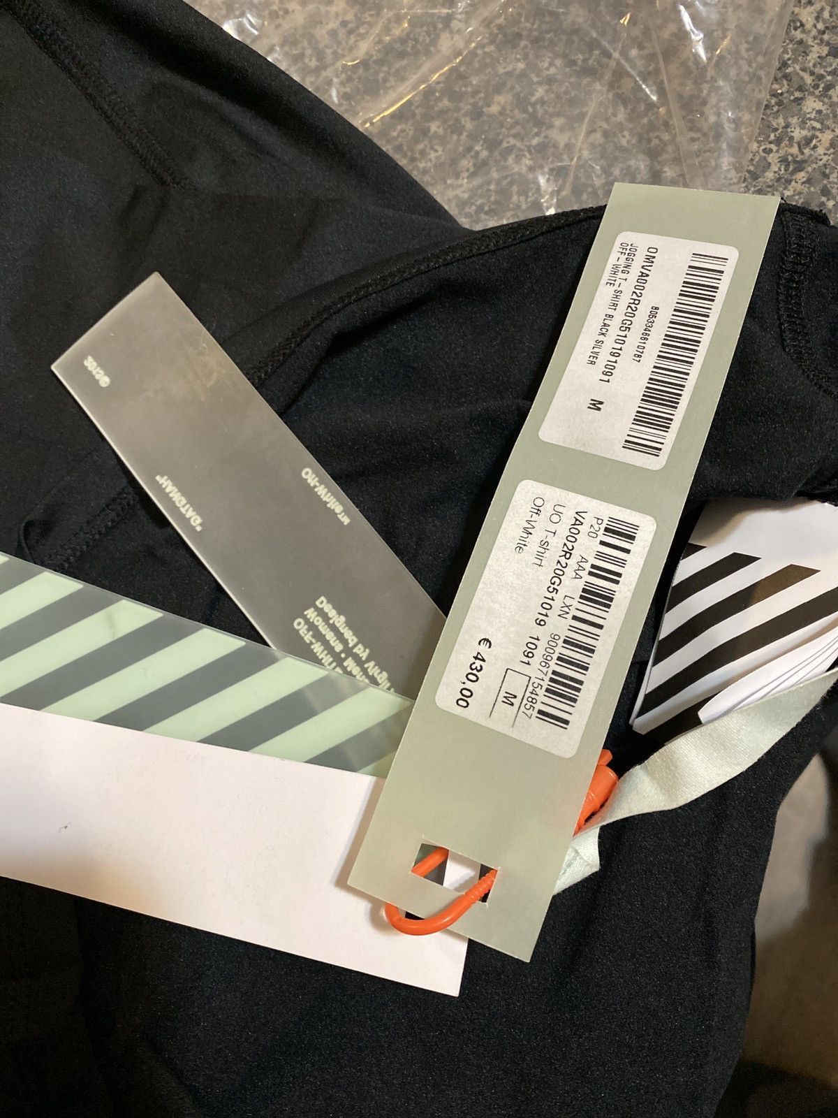 Off-White × Virgil Abloh Off-White Jogging T-Shirt Black Silver/ UO T-Shirt Size US M / EU 48-50 / 2 - 5 Thumbnail