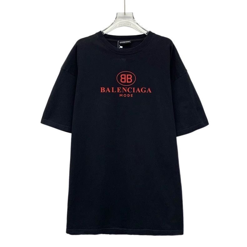 Balenciaga Balenciaga Black logo monogrammed cotton short sleeve T-sh Size US M / EU 48-50 / 2 - 1 Thumbnail