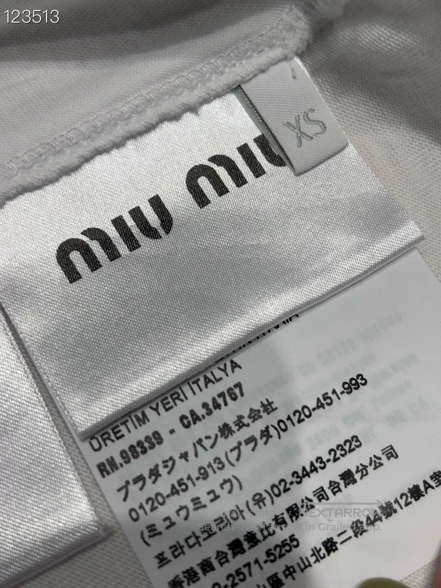Miu Miu Miu Miu Chest Towel Embroidery Logo Tee. Size XS / US 0-2 / IT 36-38 - 5 Thumbnail