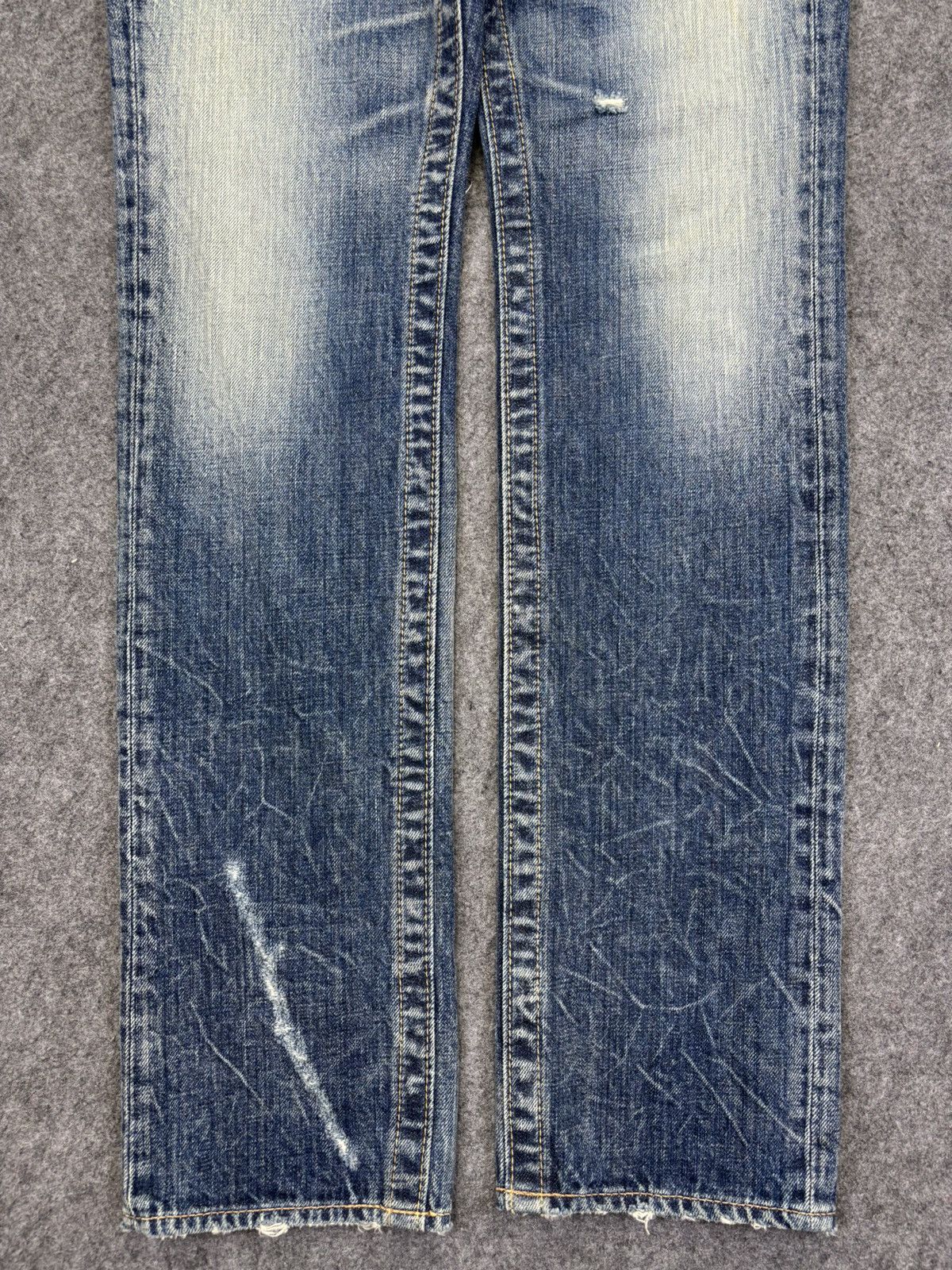 Japanese Brand 💥Double Waist💥Antgauge Rare Fades Distressed Denim F799 Size 29" - 4 Thumbnail
