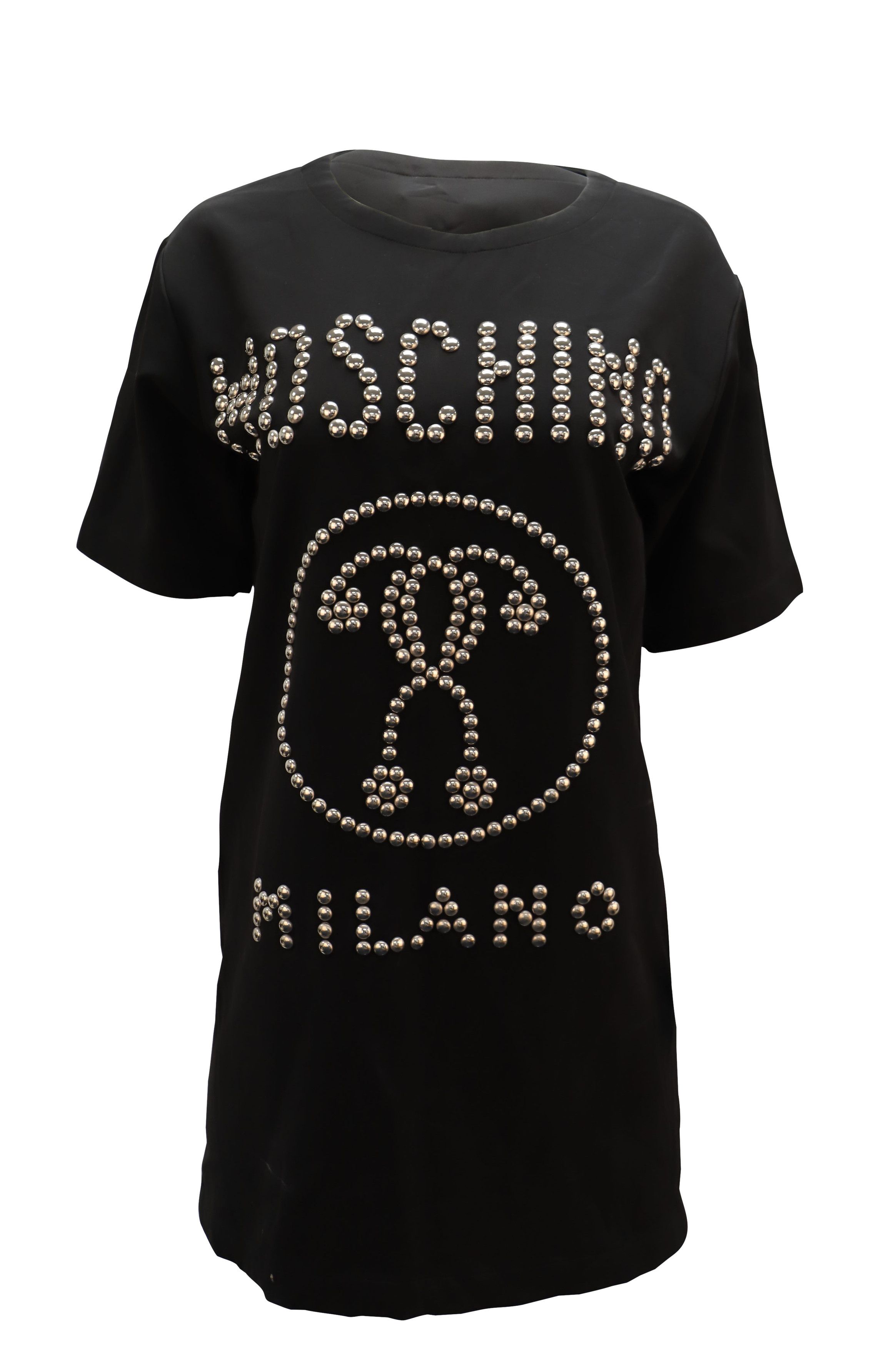 Moschino Moschino Studded Shirt Dress in Black Viscose Size XS / US 0-2 / IT 36-38 - 1 Thumbnail