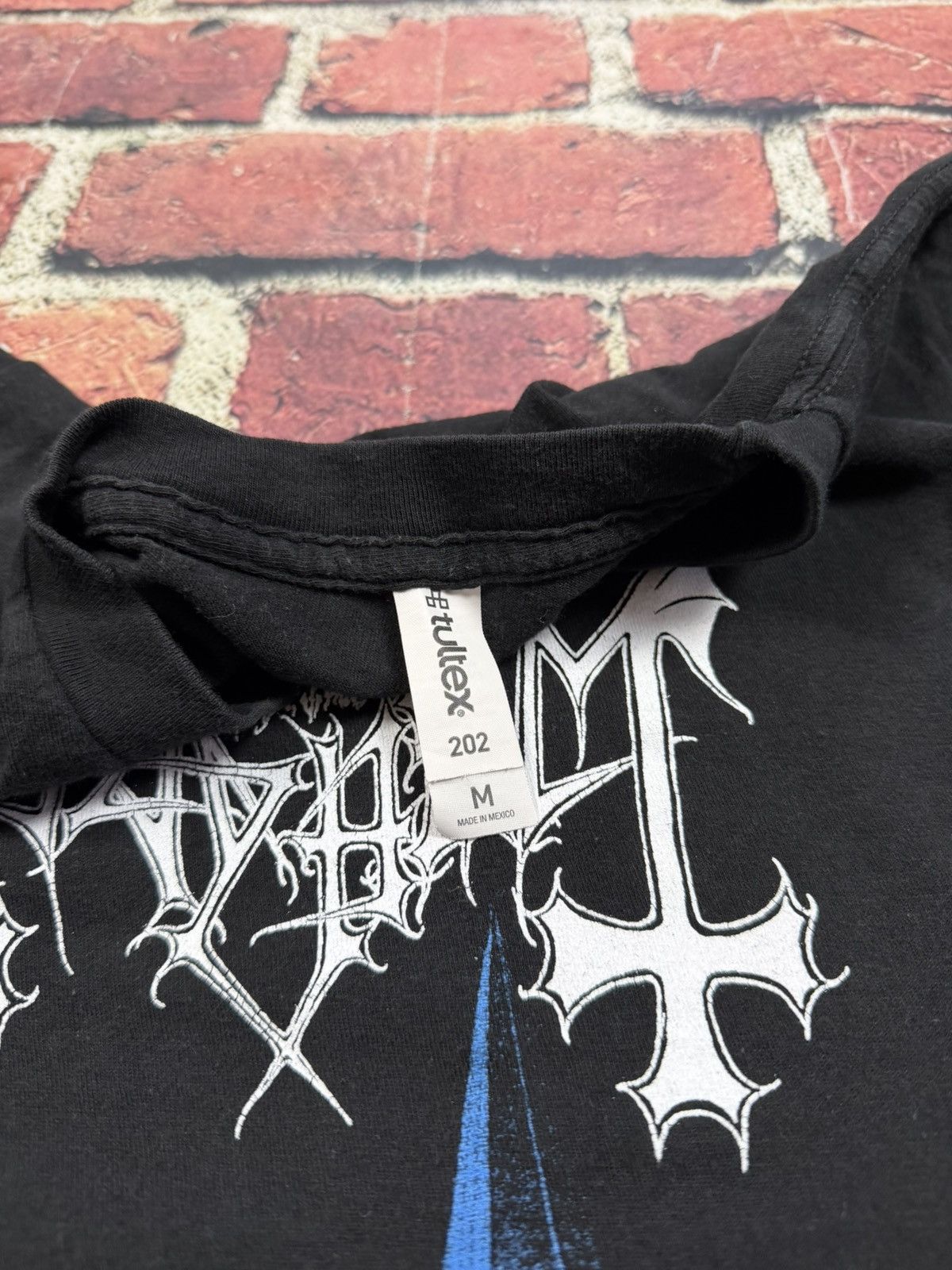 Tultex Mayhem De Mysteriis Dom Sathanas Album Black Metal Band Tee Size US M / EU 48-50 / 2 - 6 Thumbnail