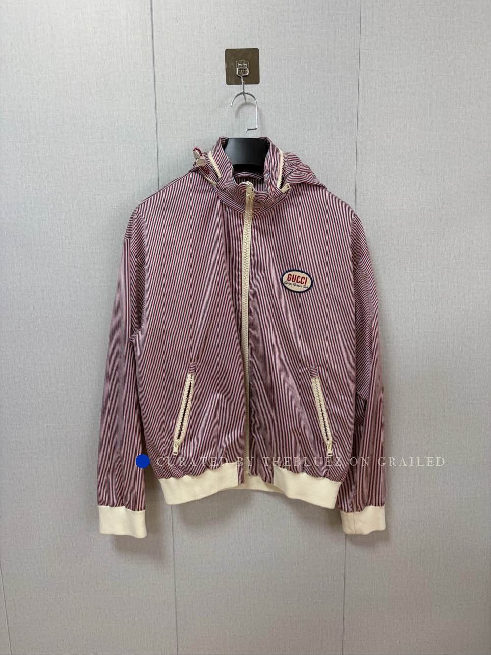 Gucci Striped Logo Zip-up Jacket in Pink Size US S / EU 44-46 / 1 - 1 Thumbnail