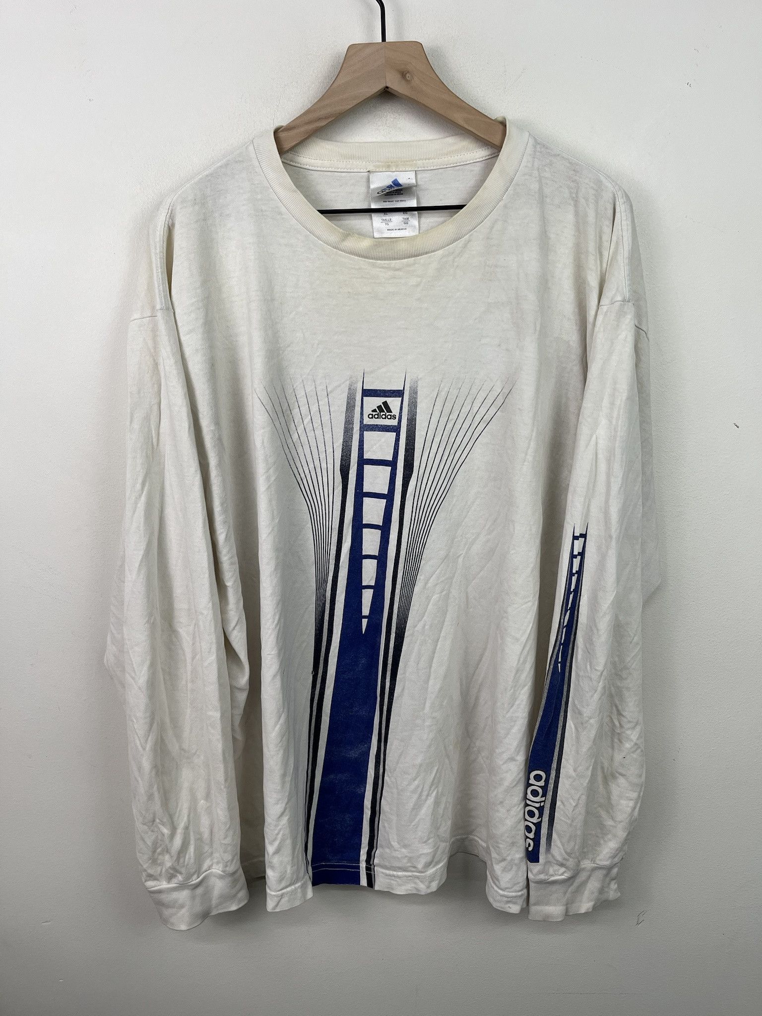 Adidas Vintage 90s Adidas Graphic Longsleeve Tshirt Size XL Size US XL / EU 56 / 4 - 1 Thumbnail