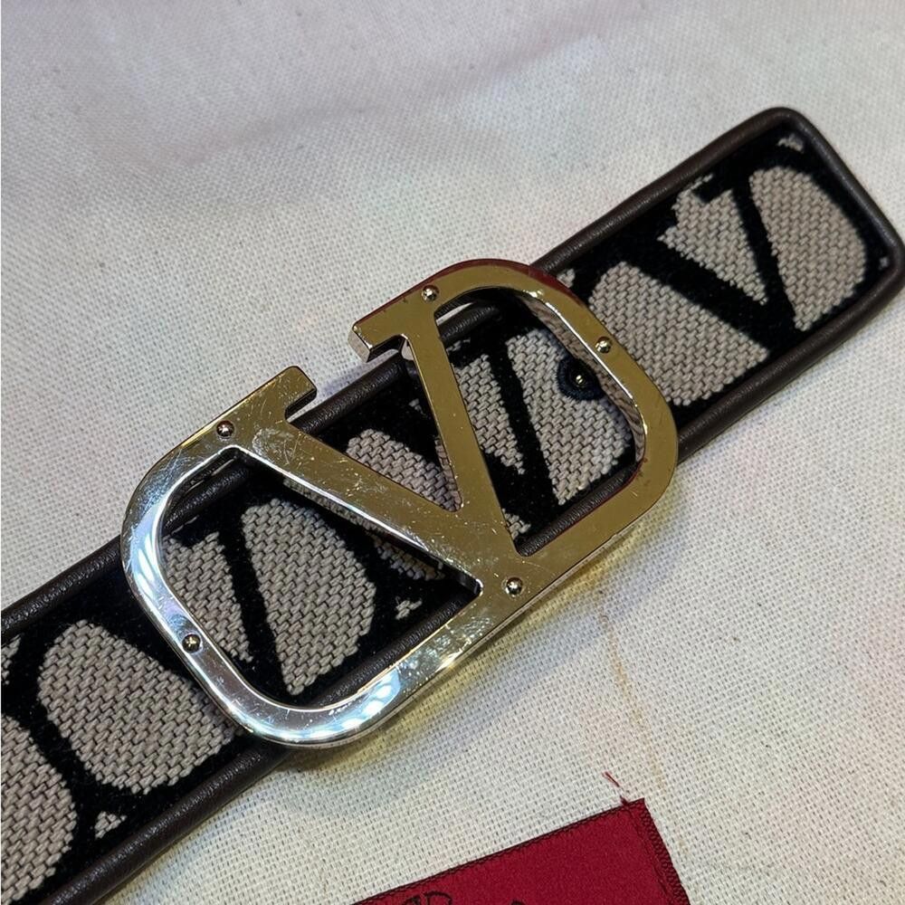 Valentino Valentino Garavani Black and Gold Belt Size ONE SIZE - 7 Thumbnail