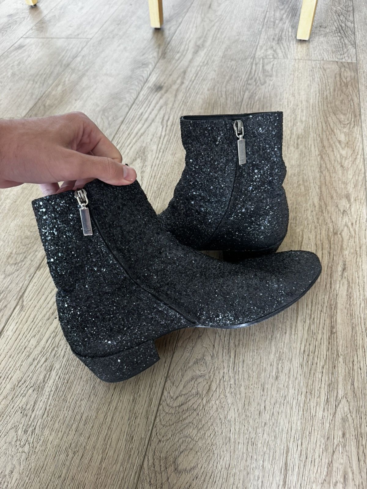 Saint Laurent Paris Caleb Glitter Boots Size US 11 / EU 44 - 4 Thumbnail