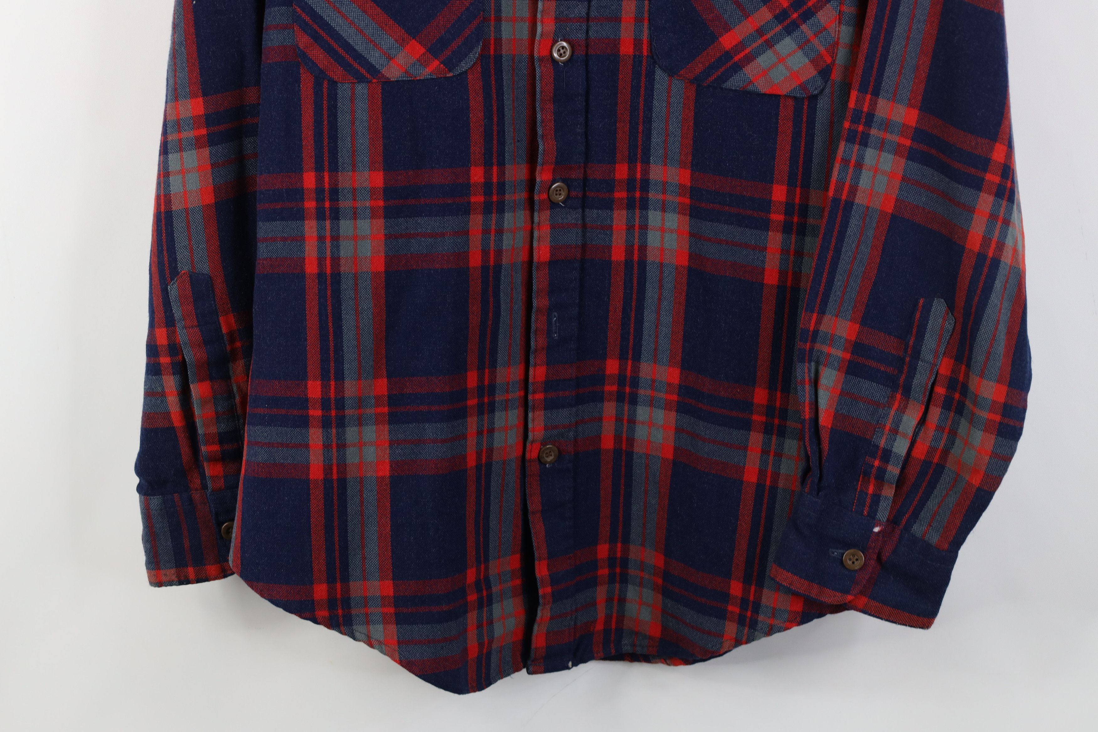 Vintage Vintage 70s Streetwear Wool Blend Knit Button Shirt Plaid Size US M / EU 48-50 / 2 - 3 Thumbnail
