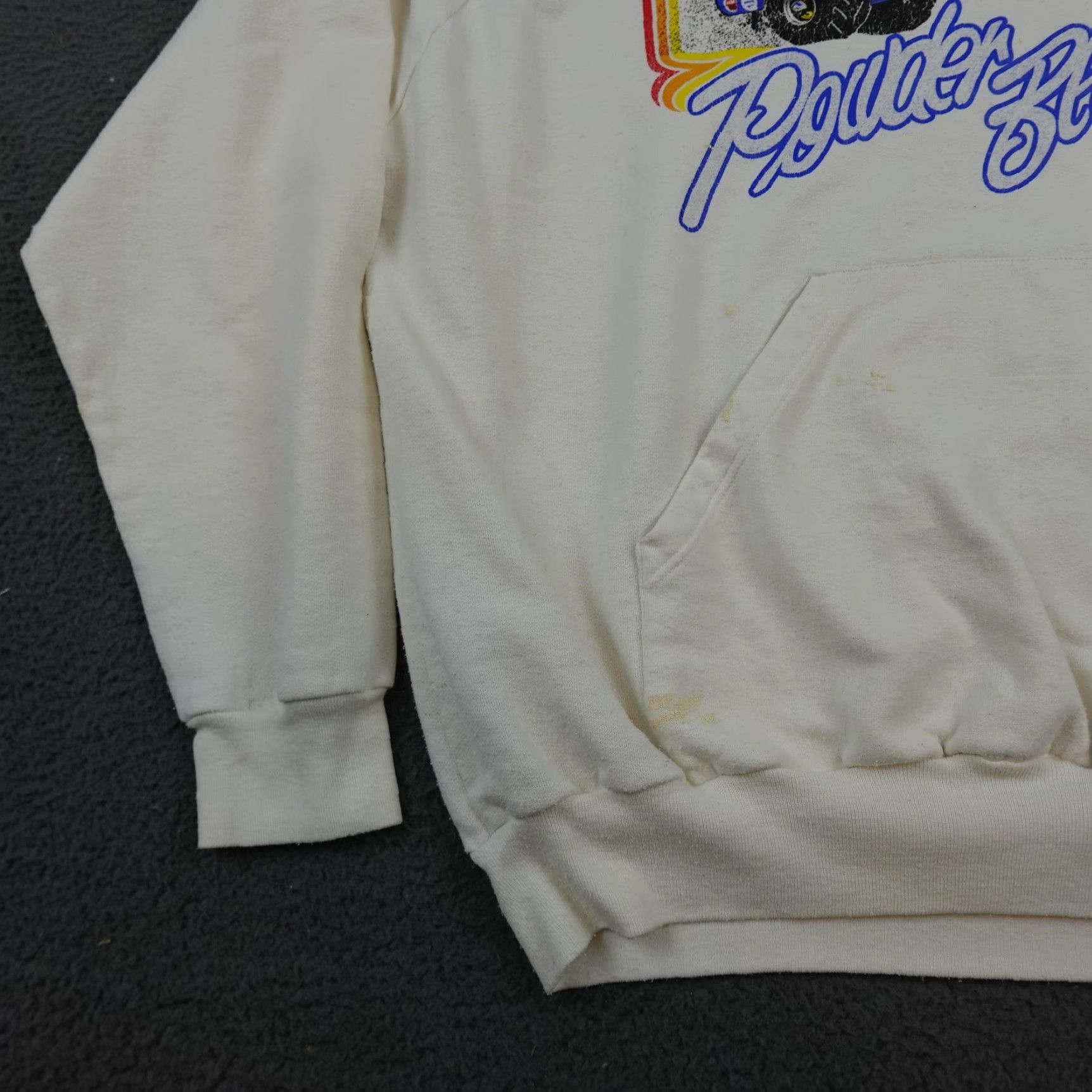 Vintage VINTAGE The OPS Univision Powder Blue Truck Hoodie Mens Large White Sweatshirt Size US L / EU 52-54 / 3 - 3 Thumbnail